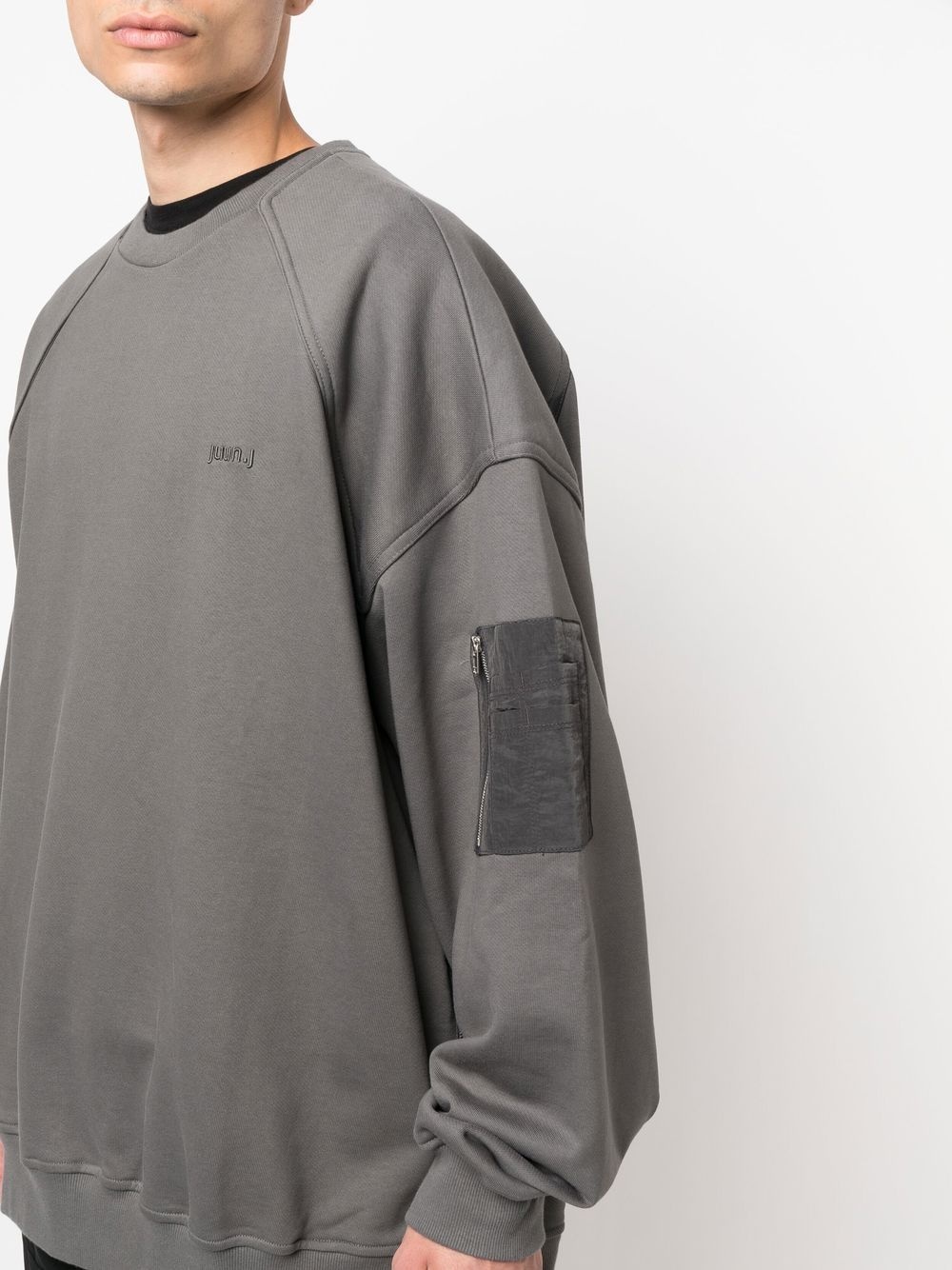 pocket-detail crew neck sweatshirt - 5