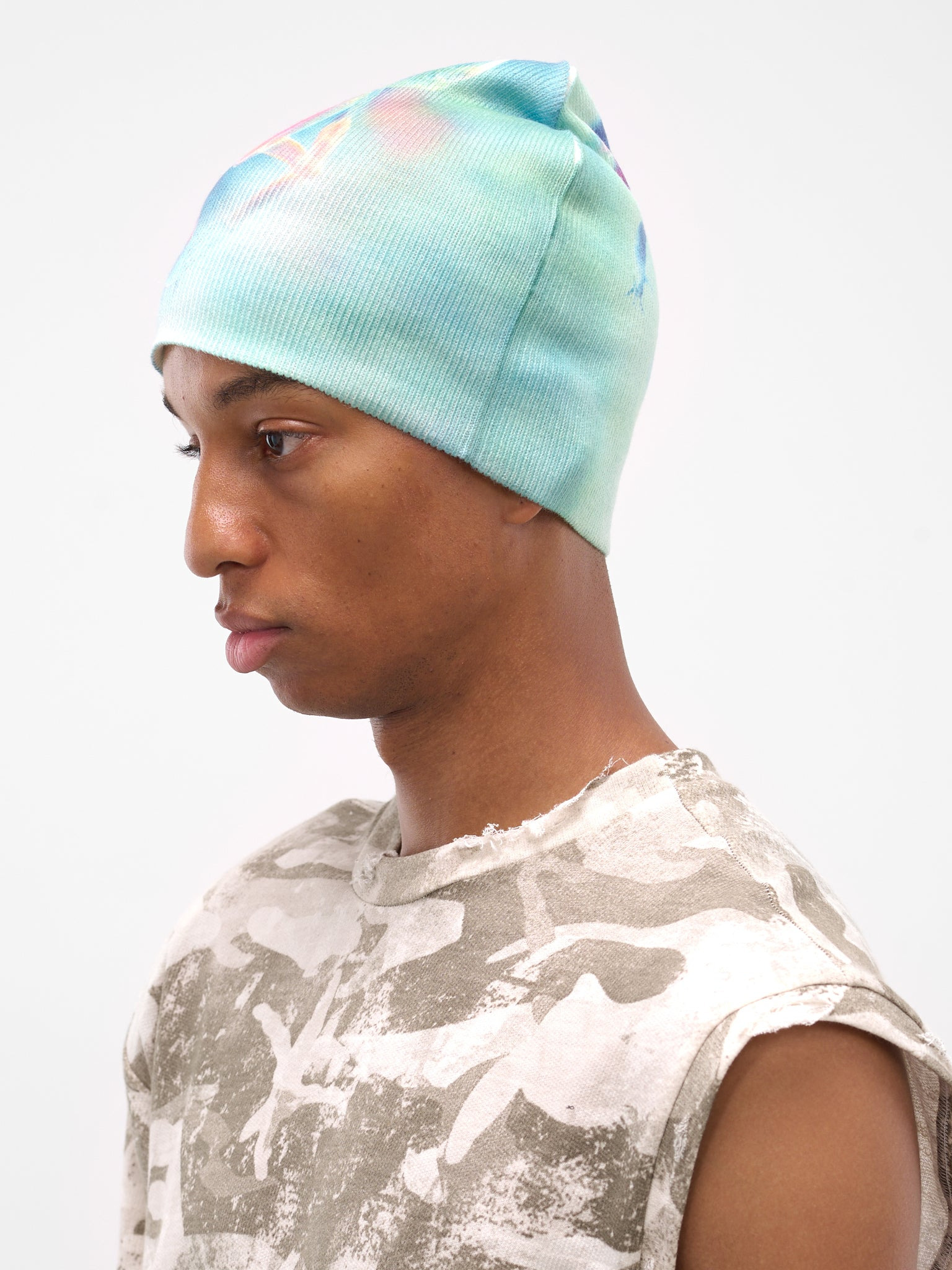 Blue Genesis Graphic Ribbed Beanie - 2