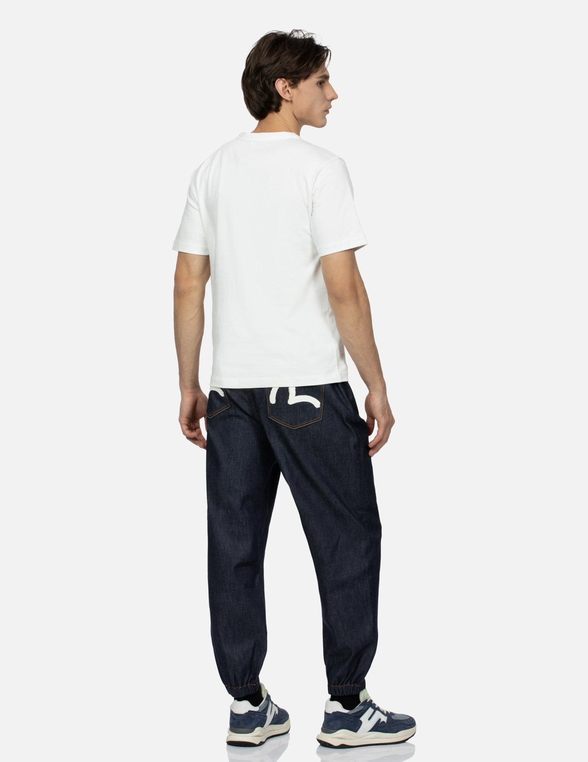 SEAGULL PRINT WITH DENIM CHAIN RELAX FIT DENIM JOGGERS - 3