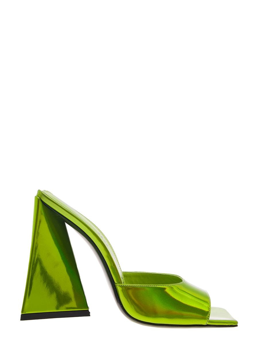 THE ATTICO 'DEVON' GREEN MULES WITH PYRAMID HEEL IN FAUX LEATHER WOMAN - 1