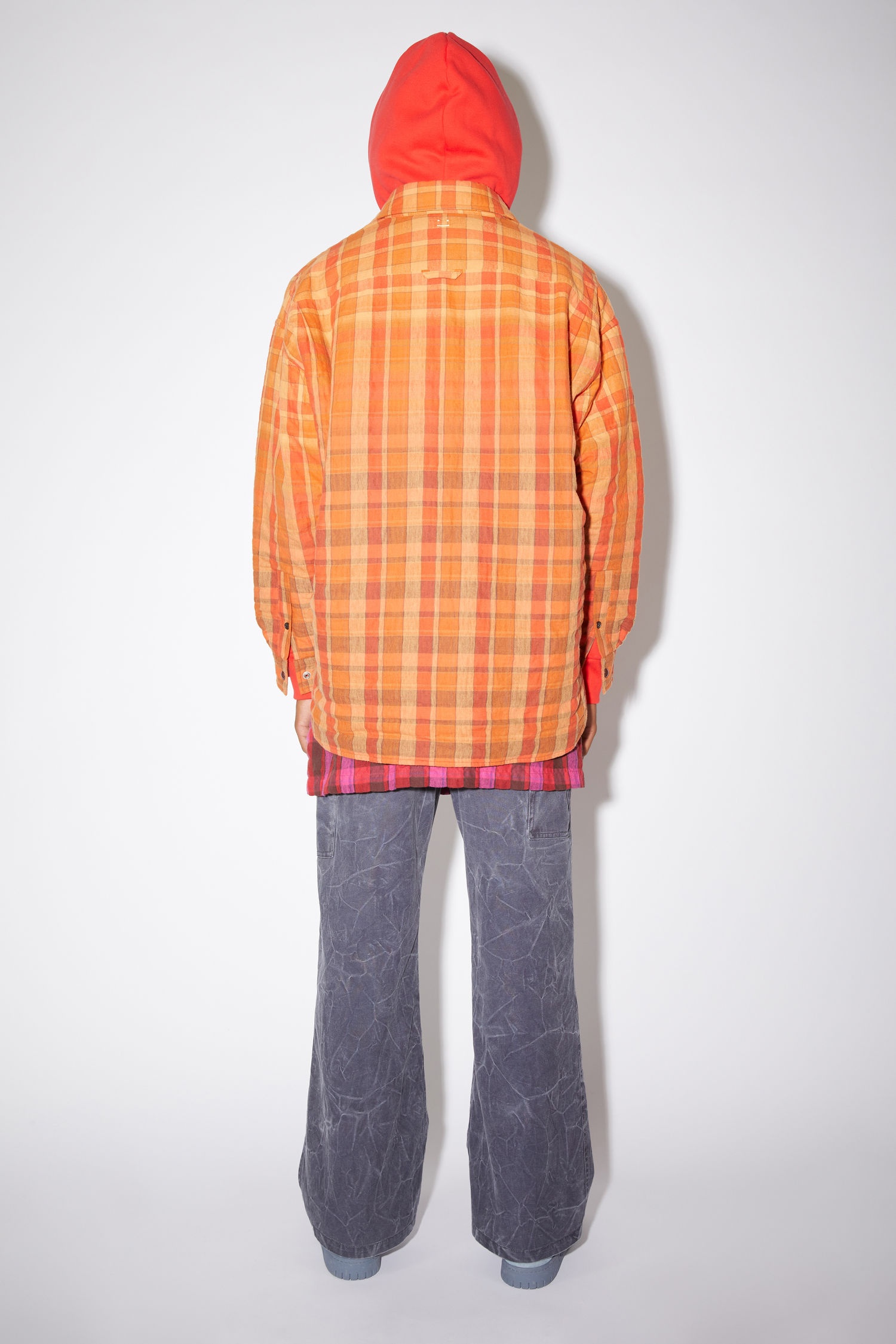 Oversized shirt - Brick red/apricot orange - 3