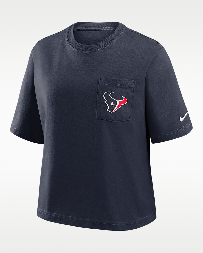 Houston Texans Rewind Pocket Boxy Women's Nike NFL T-Shirt 1