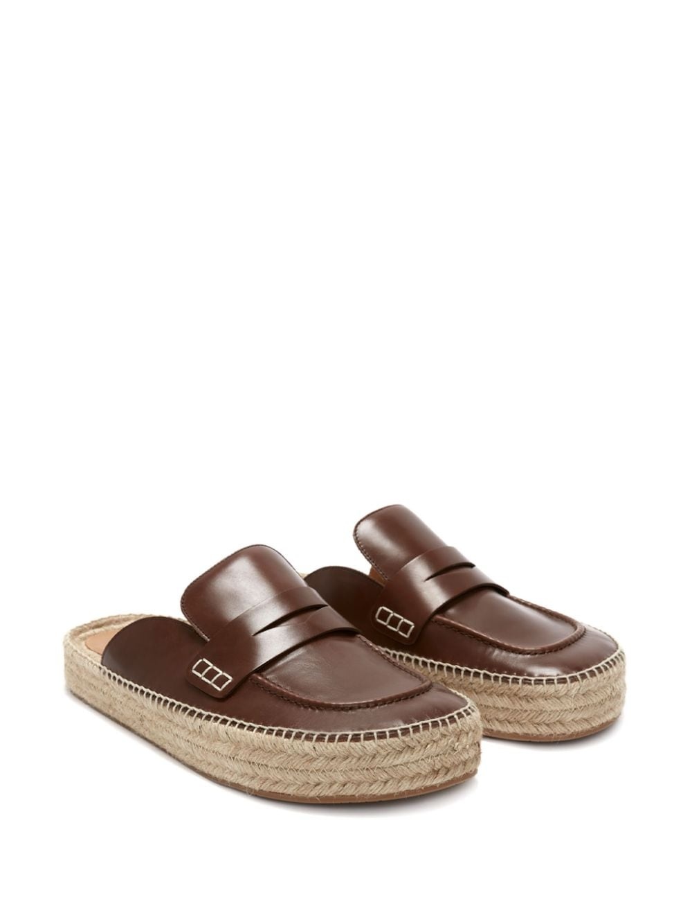 leather espadrille loafers - 2