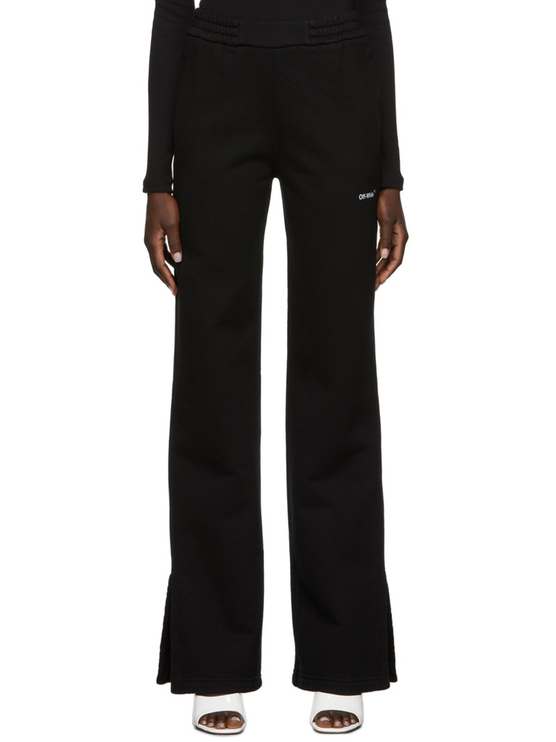 Black Tapered Diag Logo Sweatpants 1