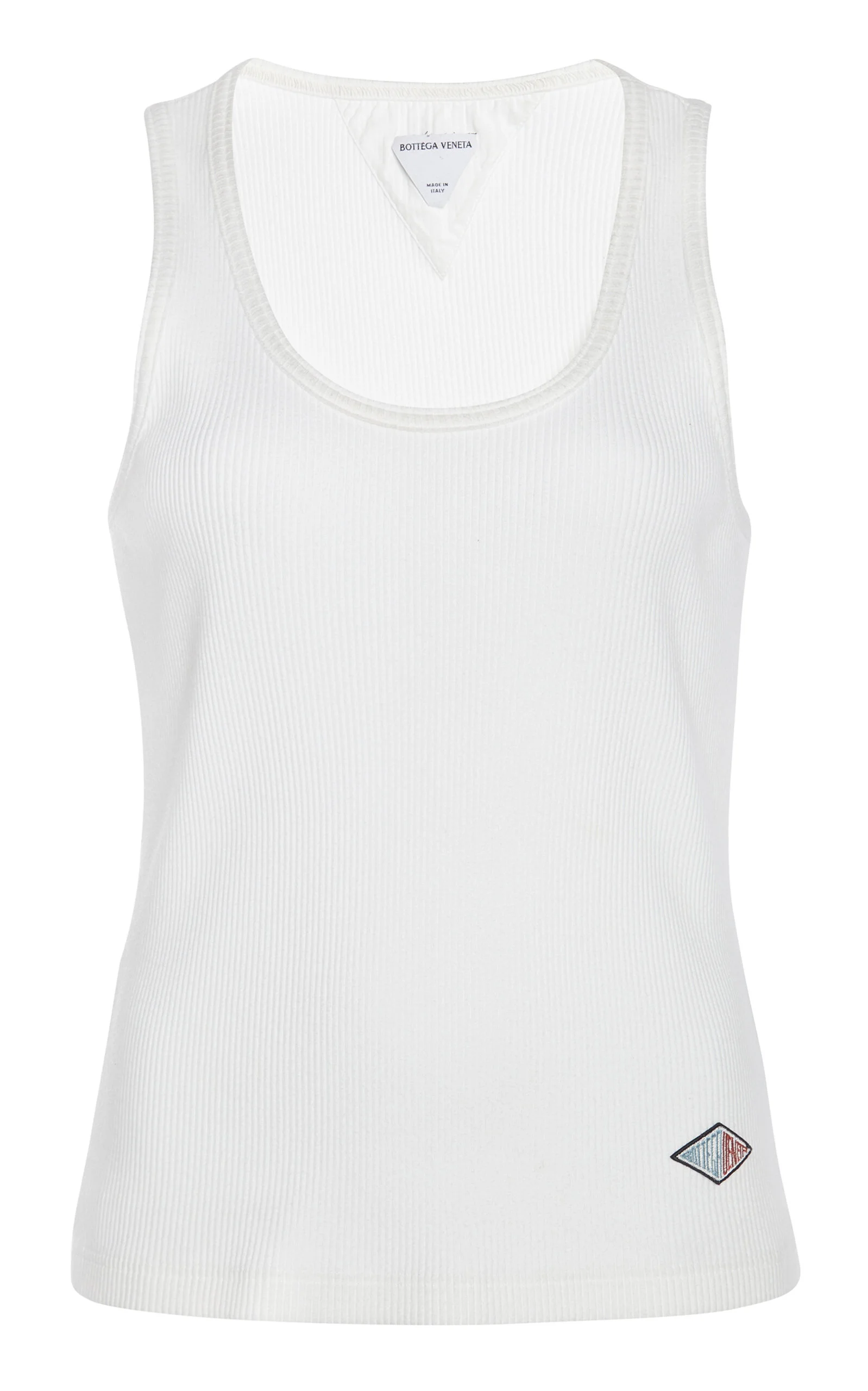 Compact-Ribbed Cotton Jersey Top white - 1