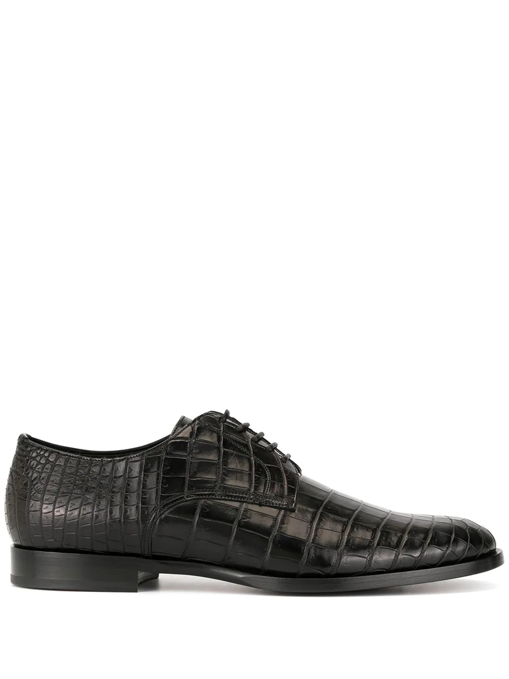 croc-effect Derby shoes - 1