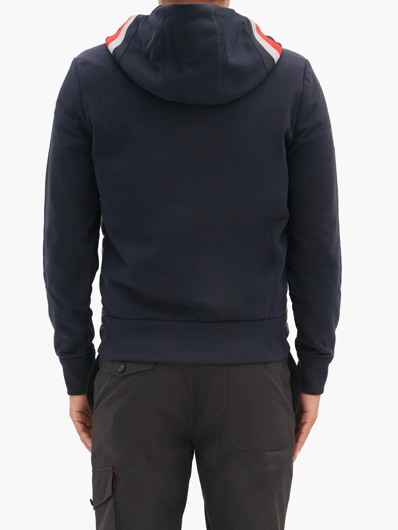 Tricoloured-hood zipped cotton-jersey sweatshirt - 5