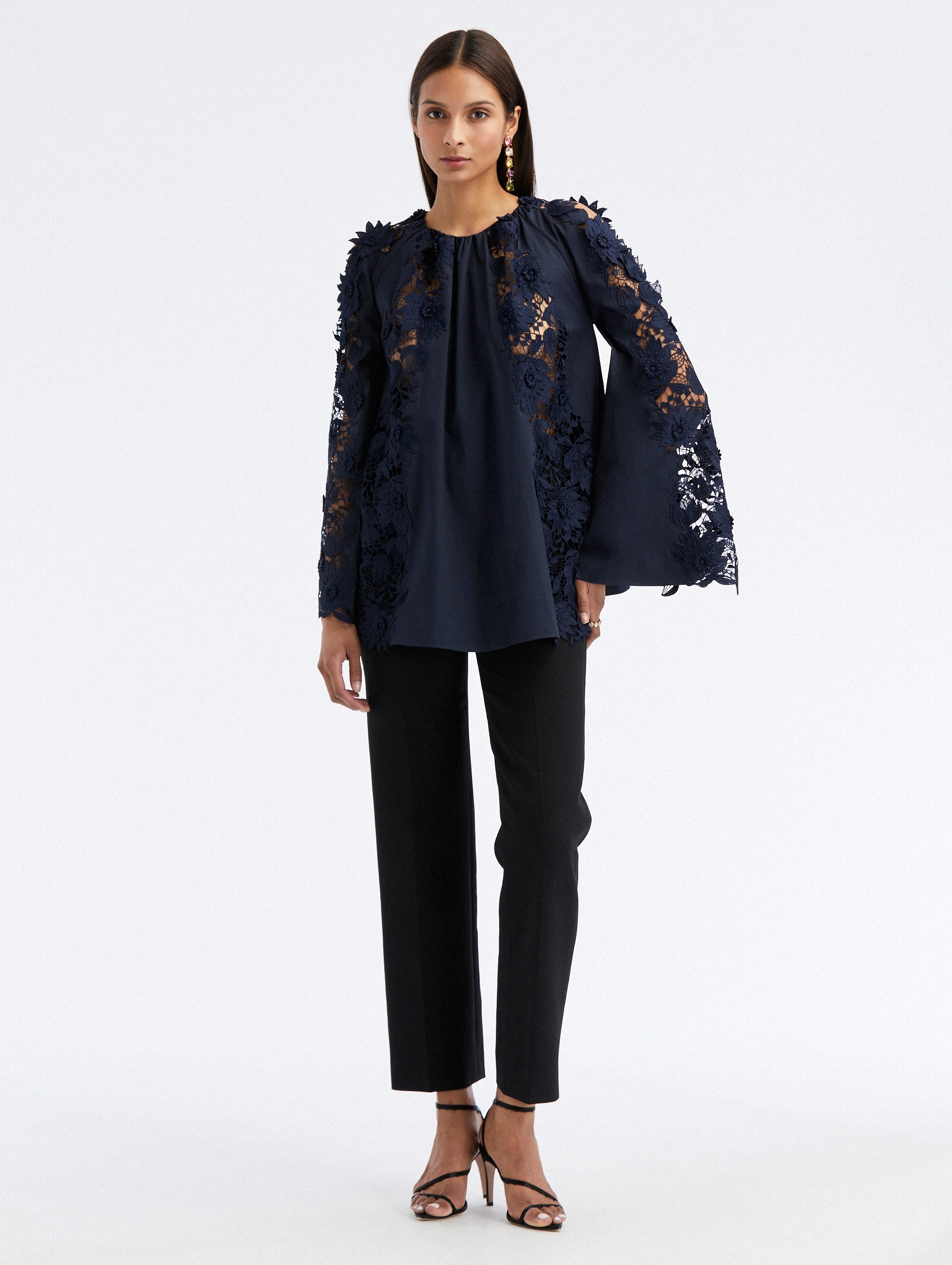 WATER LILY GUIPURE TRAPEZE BLOUSE - 2