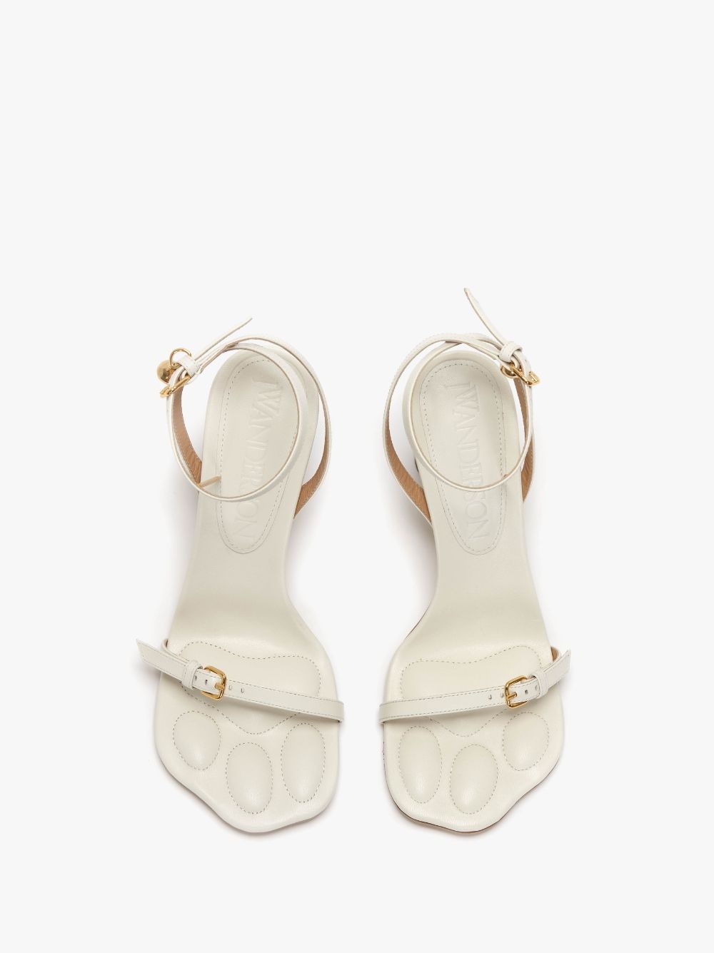 LEATHER PAW HEELED SANDALS - 4