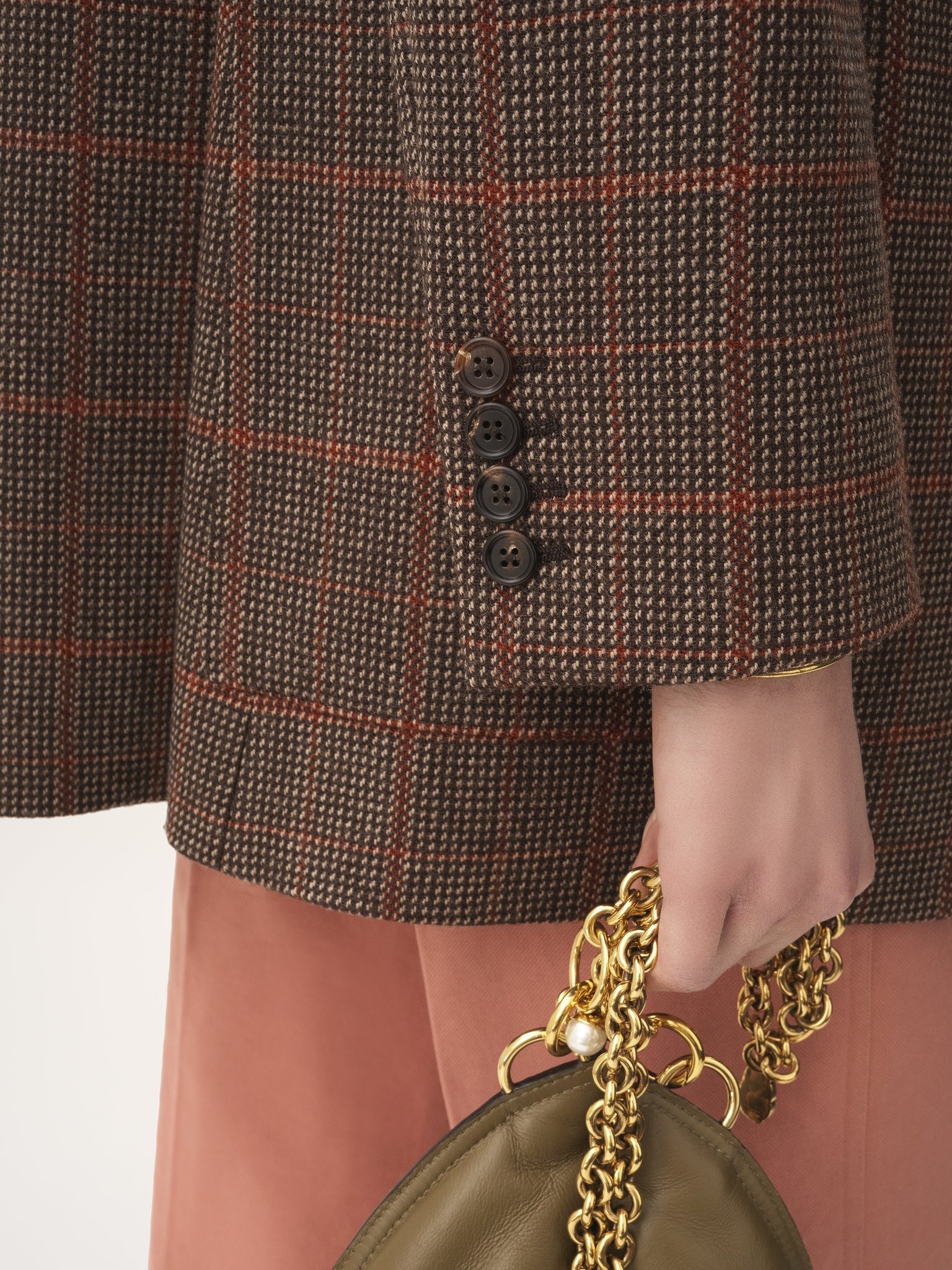 TAILORED JACKET IN CHECK WOOL - 8