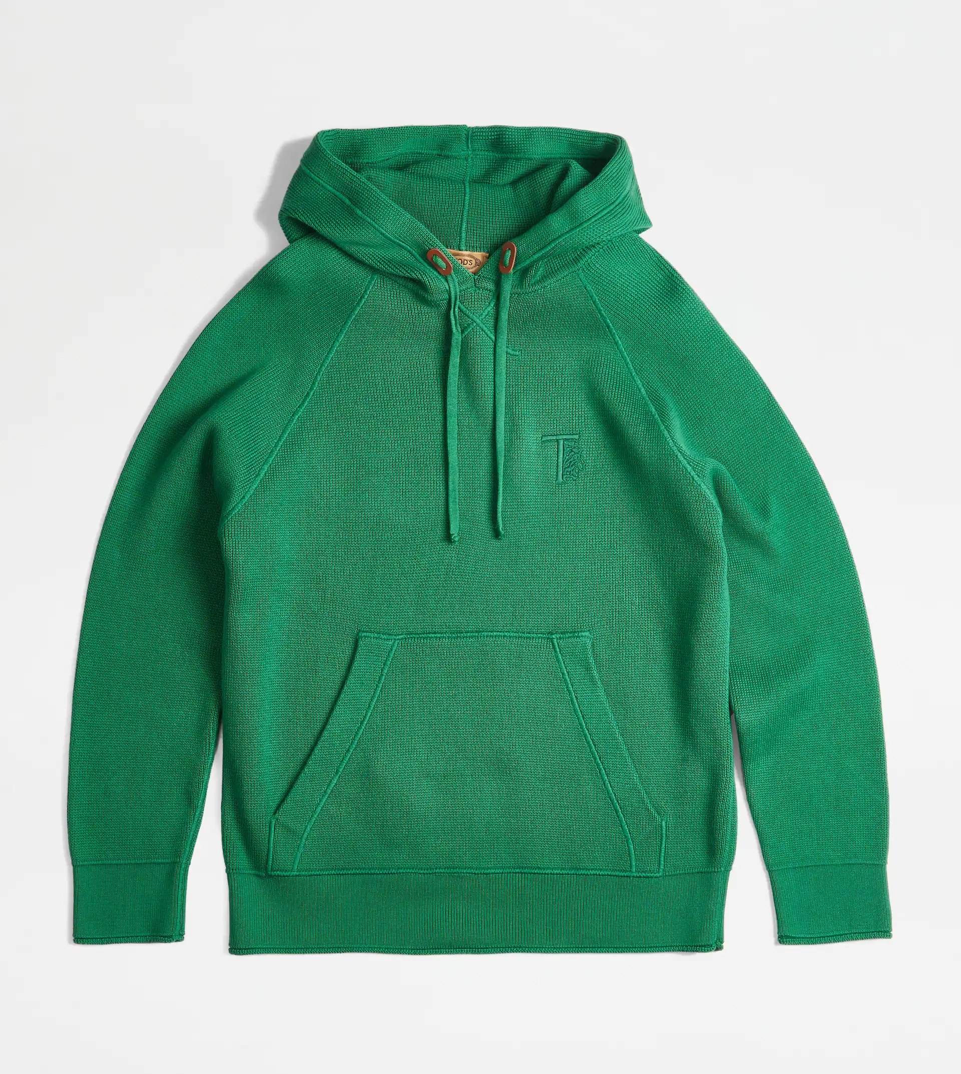 SWEATSHIRT-STYLE JUMPER IN COTTON - GREEN - 1