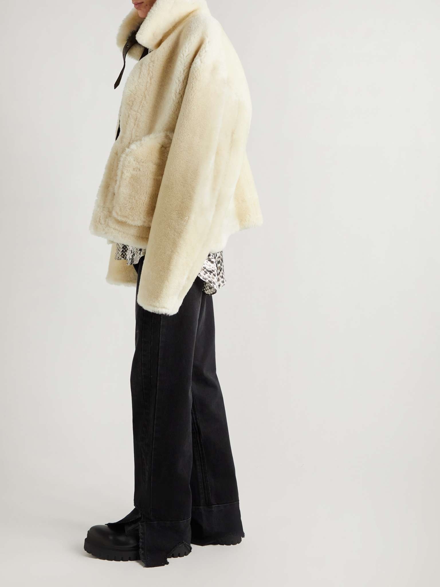 Reversible Shearling and Leather Aviator Jacket - 2