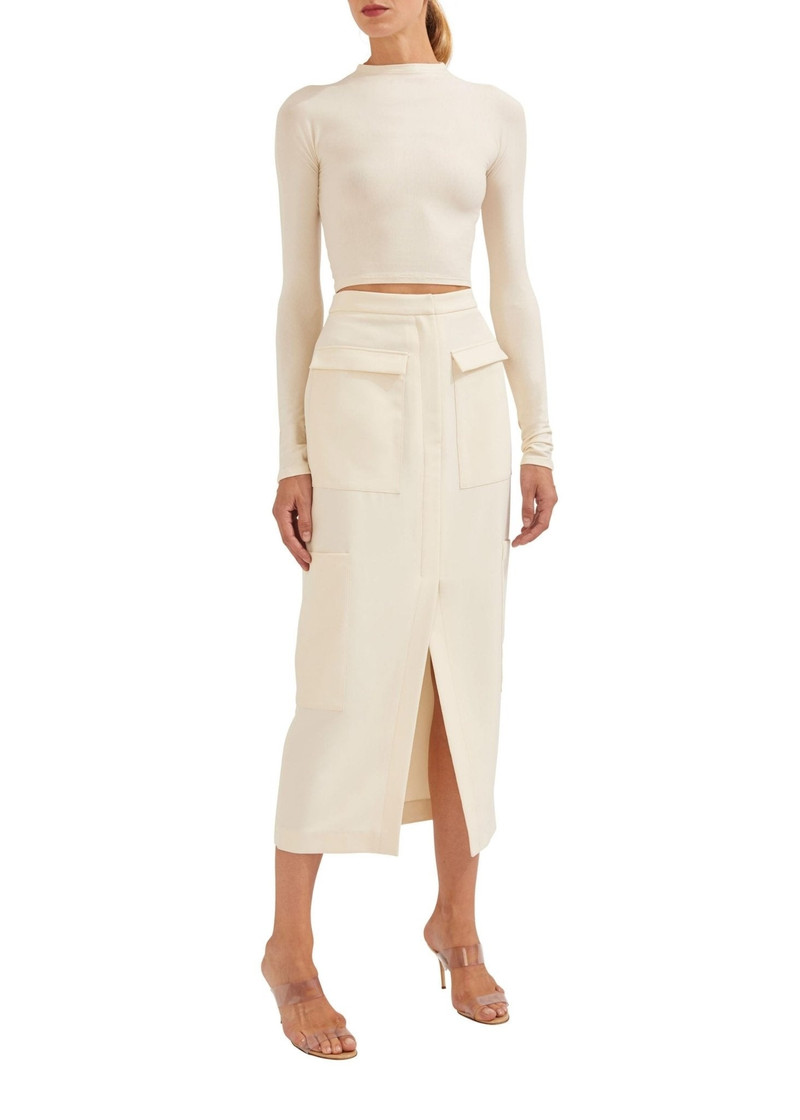 LAPOINTE Matte Crepe Cargo Skirt outlook