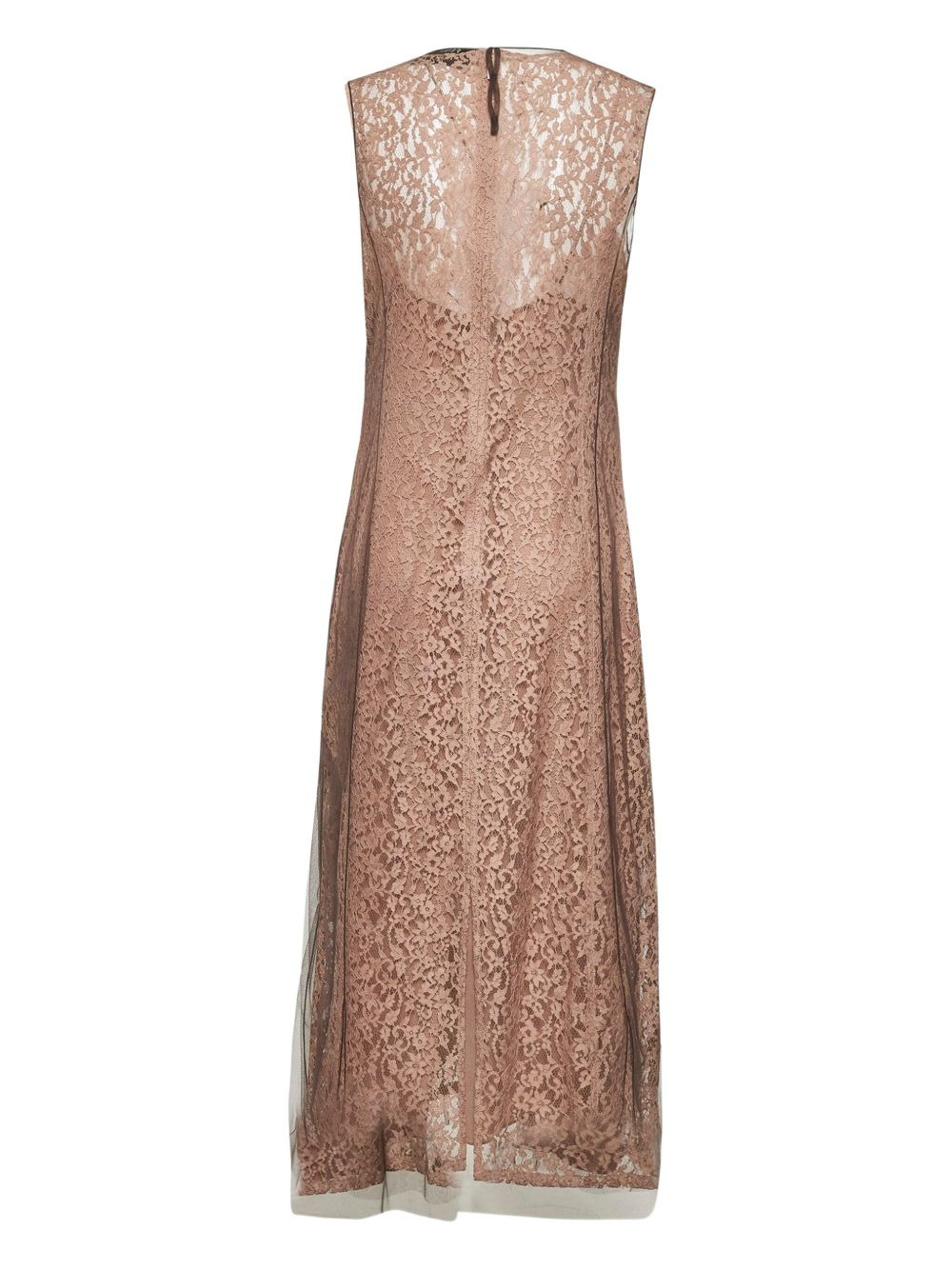 floral-lace double-layer maxi dress - 2
