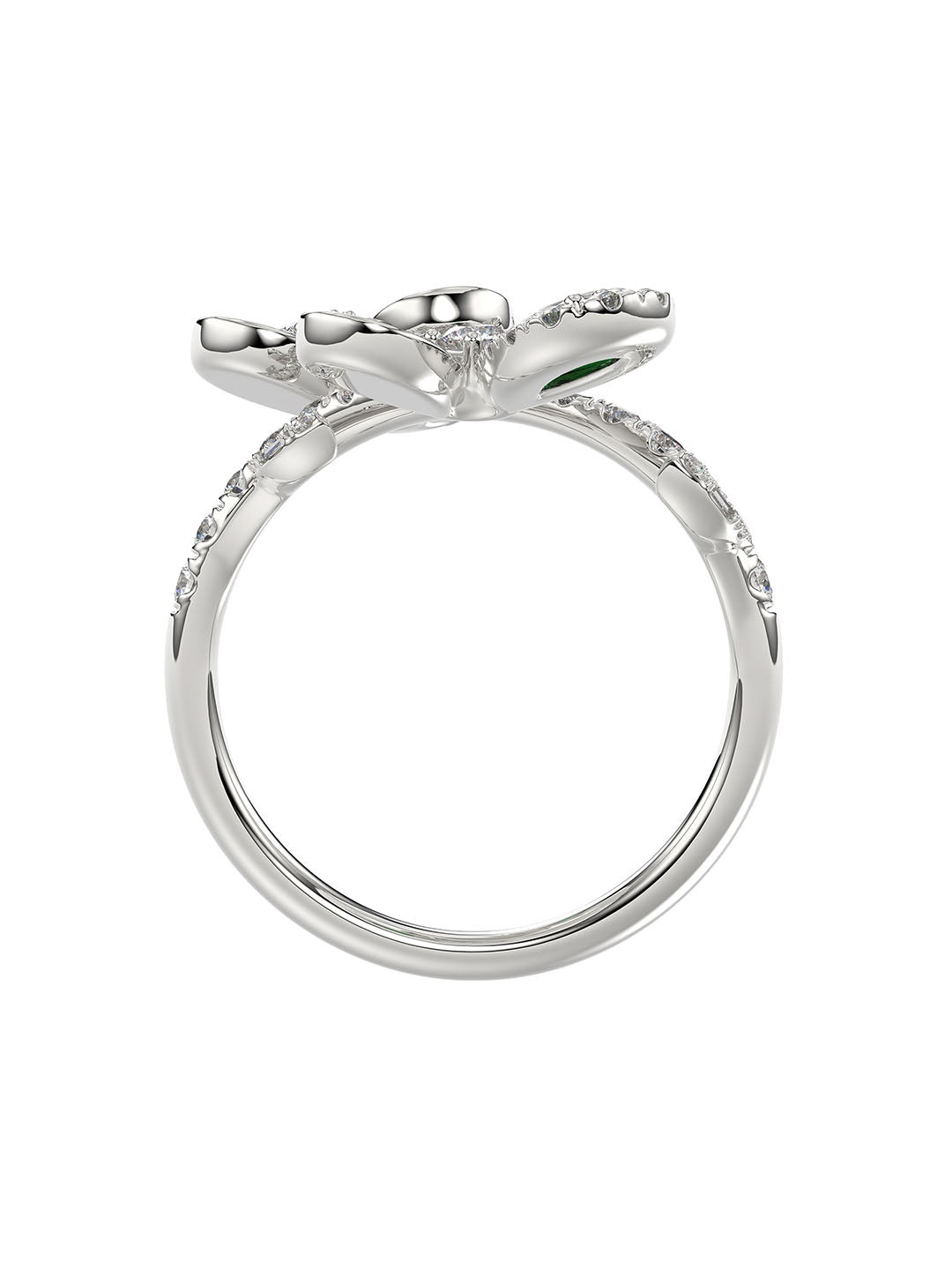 FLORAL WHITE GOLD RING - 2