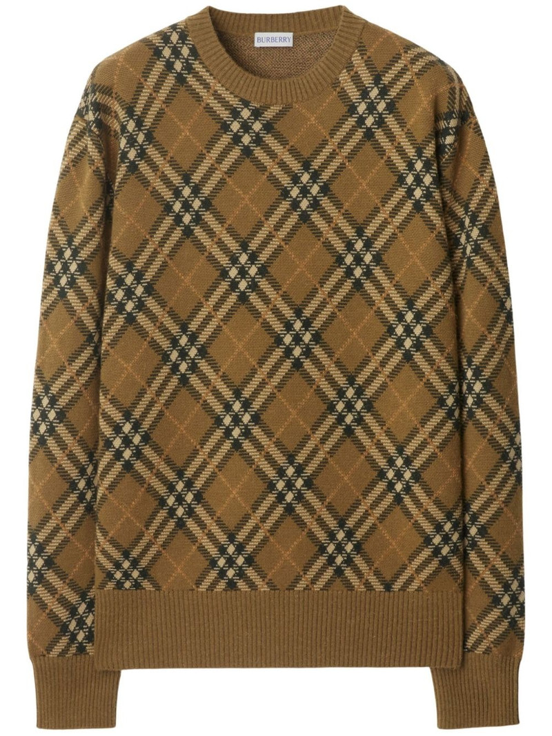check-pattern wool sweater 1