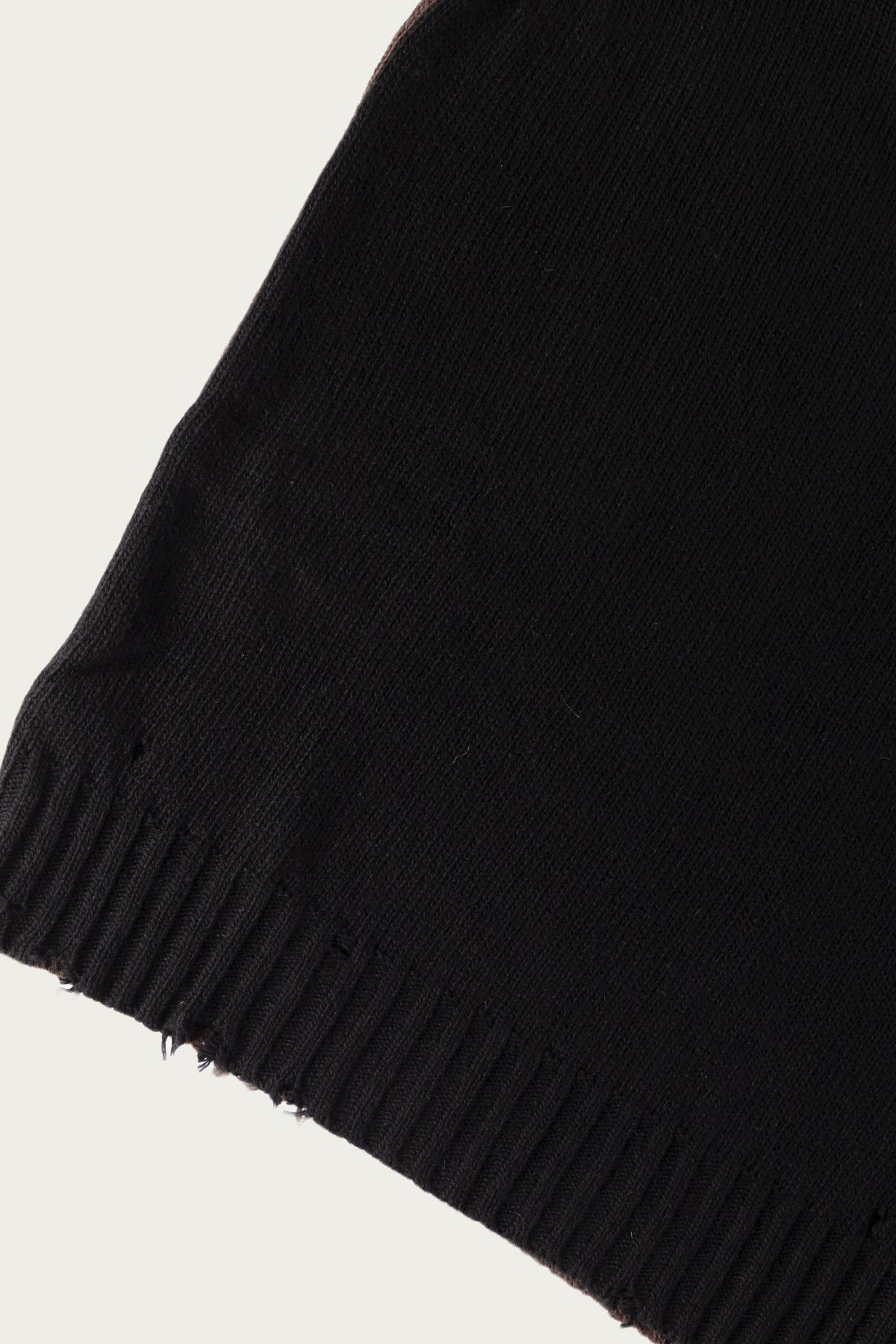 Two-Tone Crewneck Sweater - Black/Brown - 3
