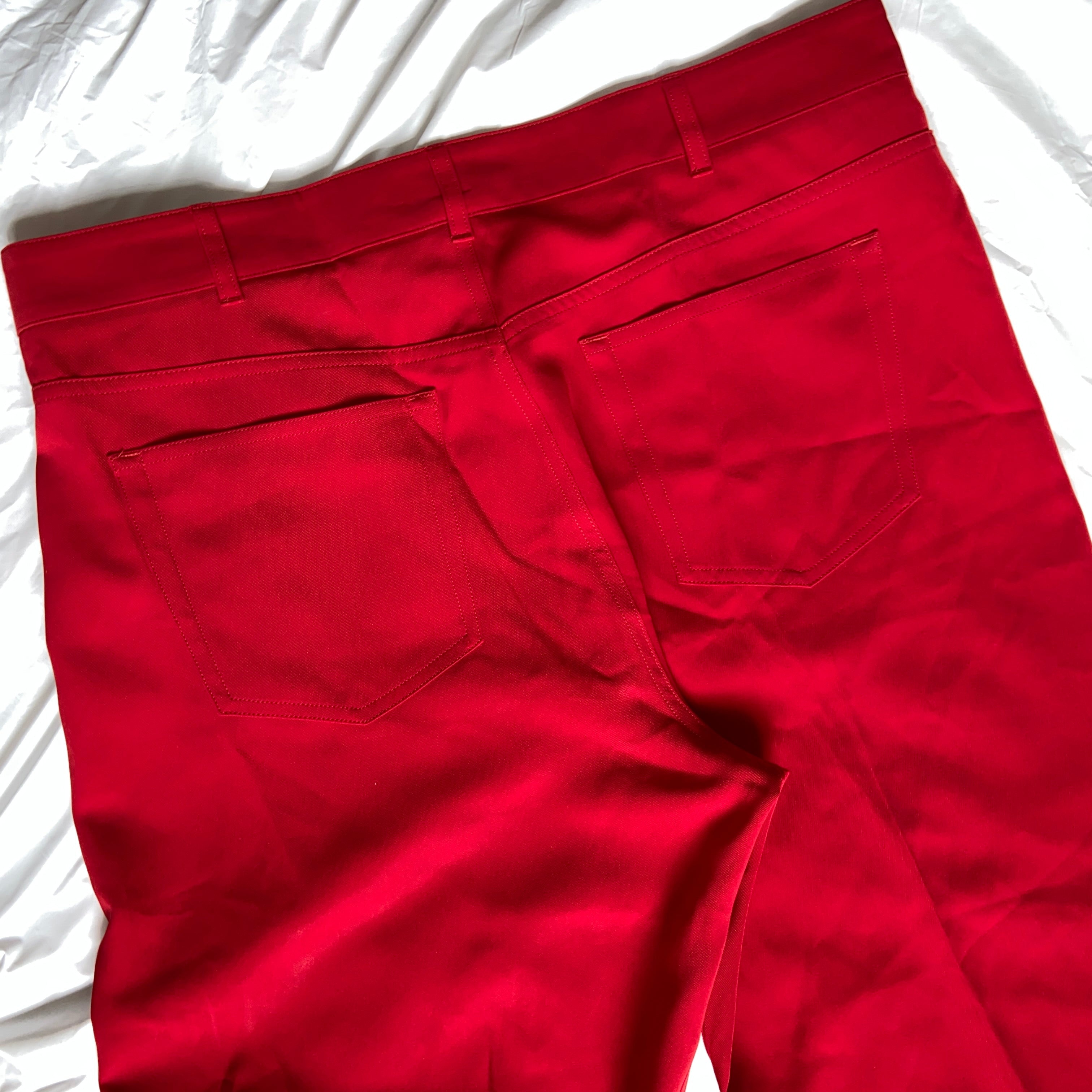 Balenciaga Bwnt ss19 runway set red 80s boxy shoulder blazer pants suit set 44 - 30