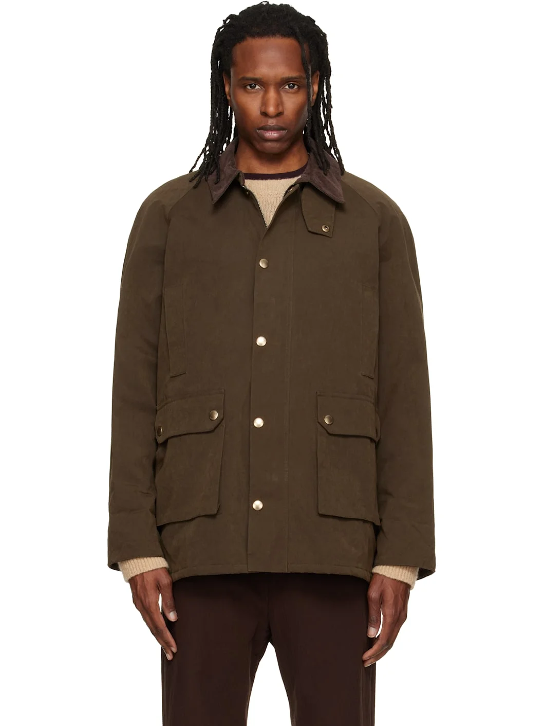 Khaki Waxed Cotton Hunting Jacket - 1