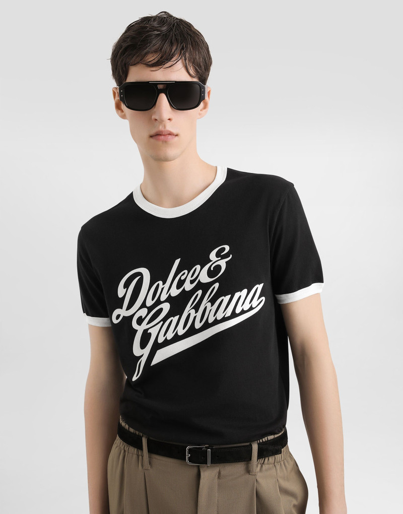 Dolce & Gabbana Cotton t-shirt with flock print outlook