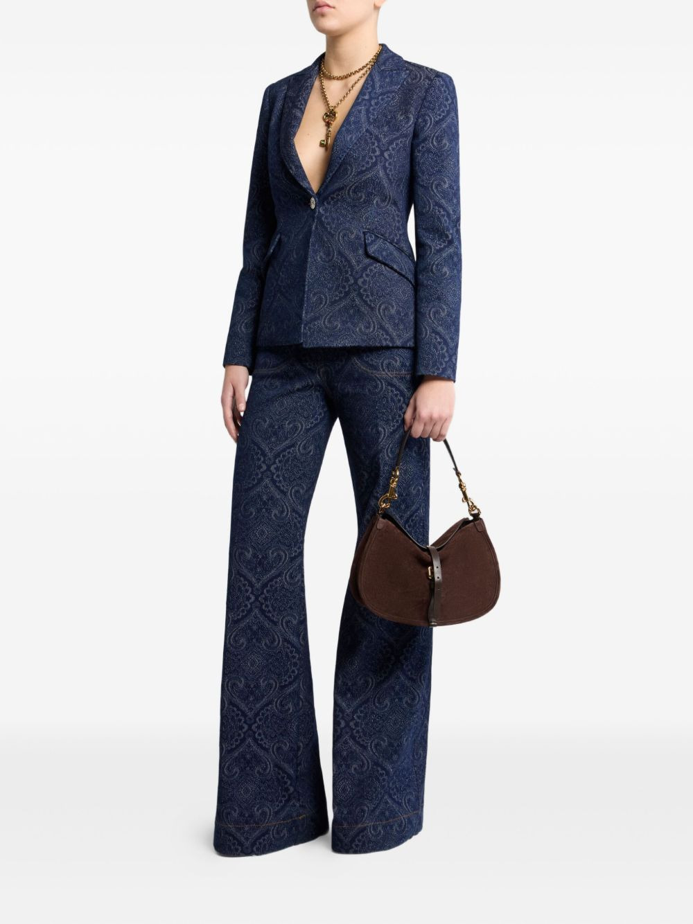 jacquard paisley blazer - 2