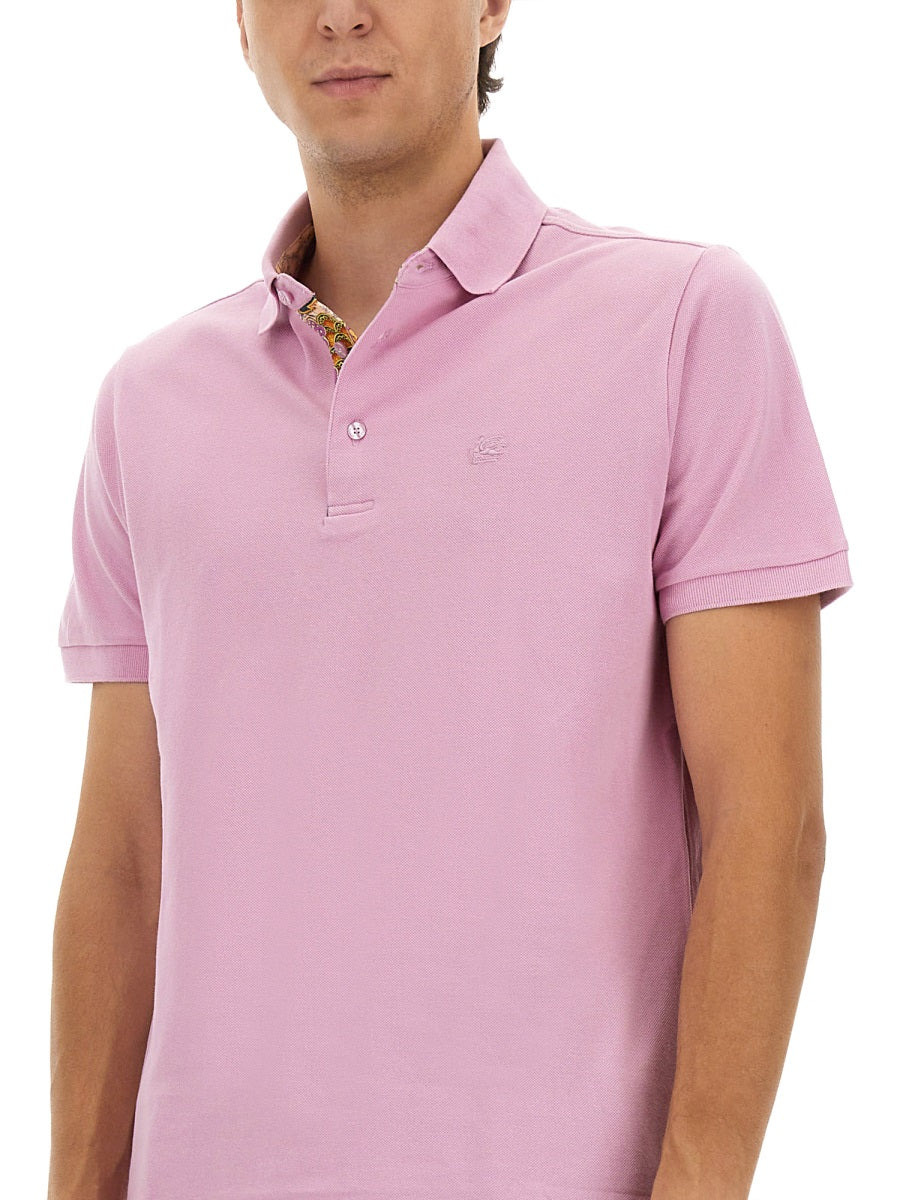 Etro Men Cotton Polo Shirt With Pegasus - 4