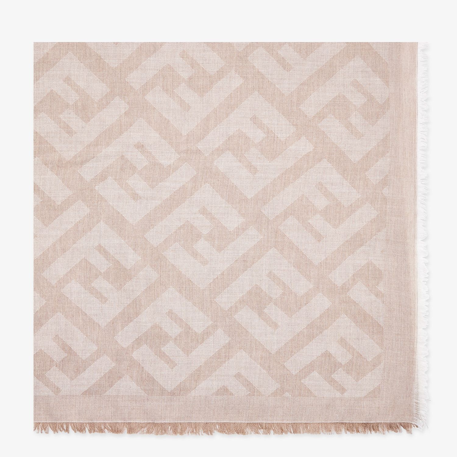 Beige cashmere and viscose shawl - 1
