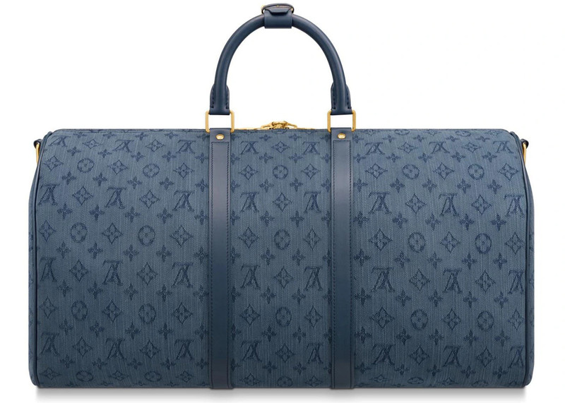 Louis Vuitton Louis Vuitton Keepall Bandouliere Monogram Denim 50 Navy outlook