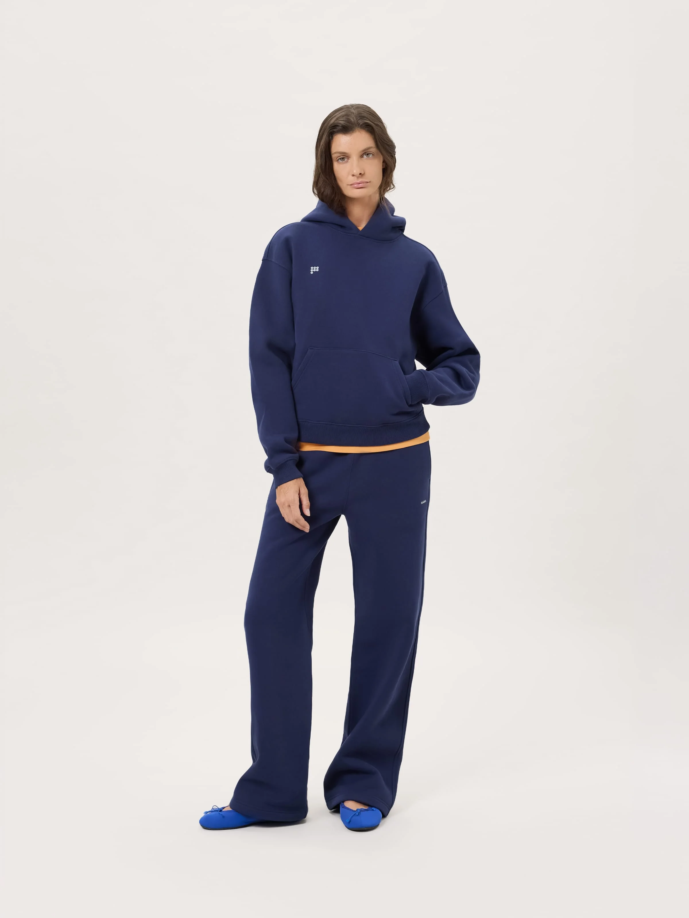 Womens Heavyweight Straight Leg Track Pants - Ocean Navy - 1
