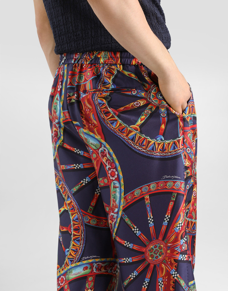 Carretto-print twill jogging trousers 5