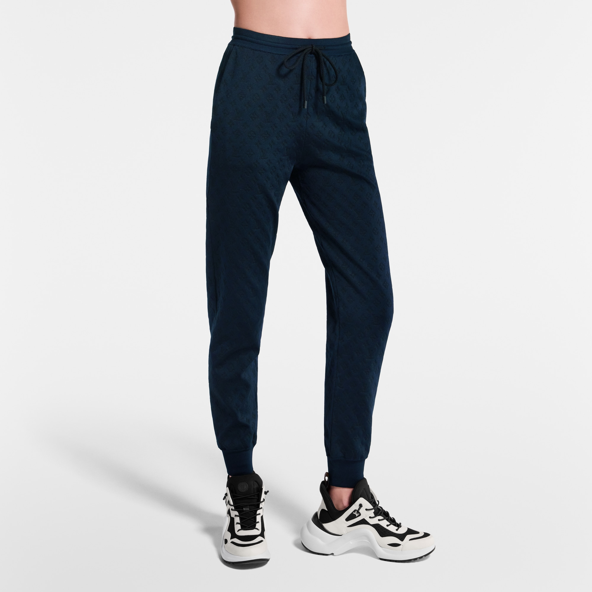 Monogram Jacquard Knit Jogging Pants - 4