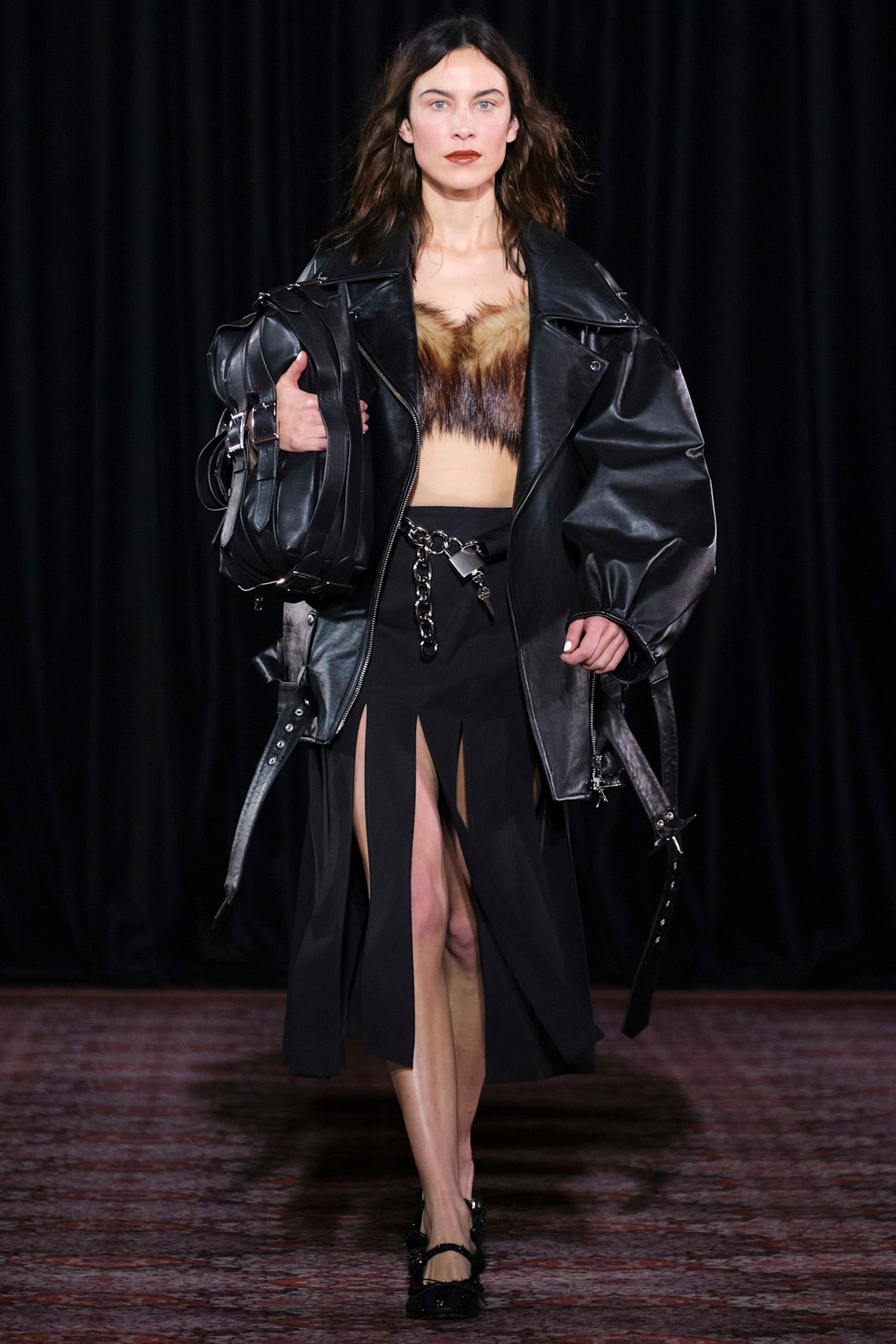 Puff Sleeve Multi Belt Biker Jacket - 5
