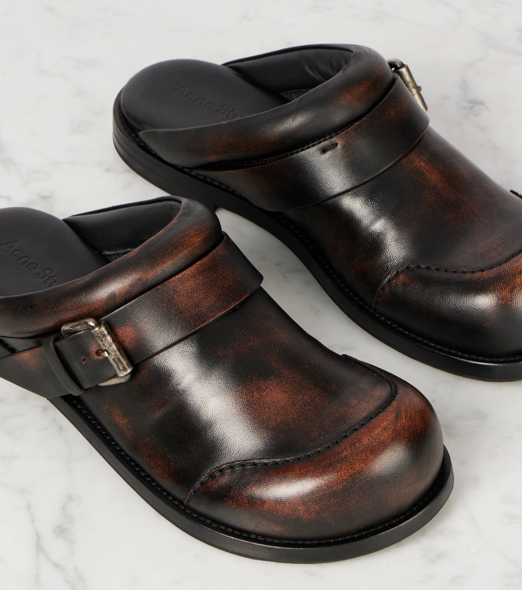 Leather mules - 5