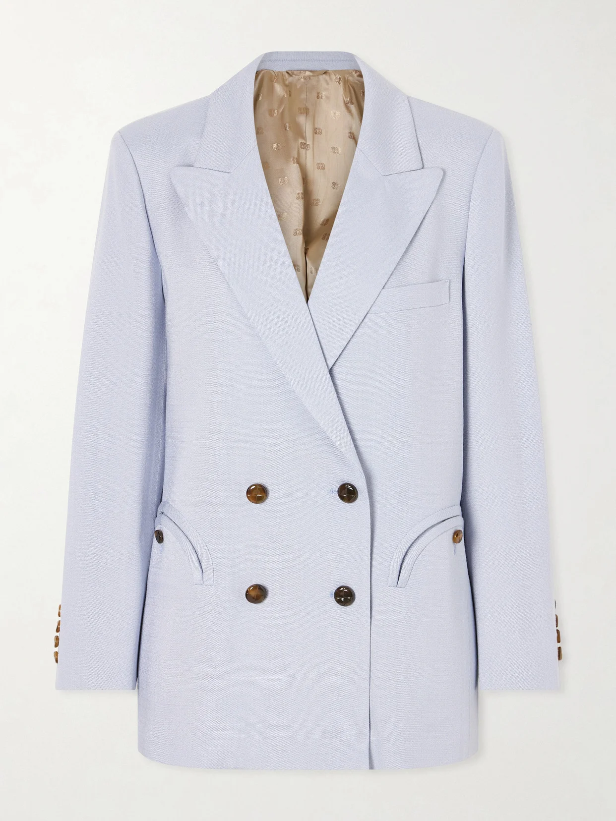 Vezon Double-breasted Woven Blazer - 1
