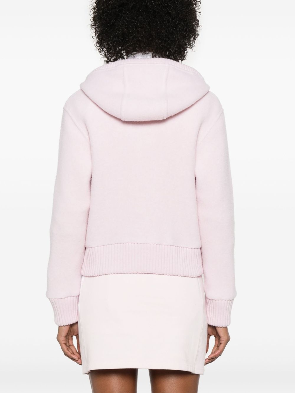 zip-up wool hoodie - 4