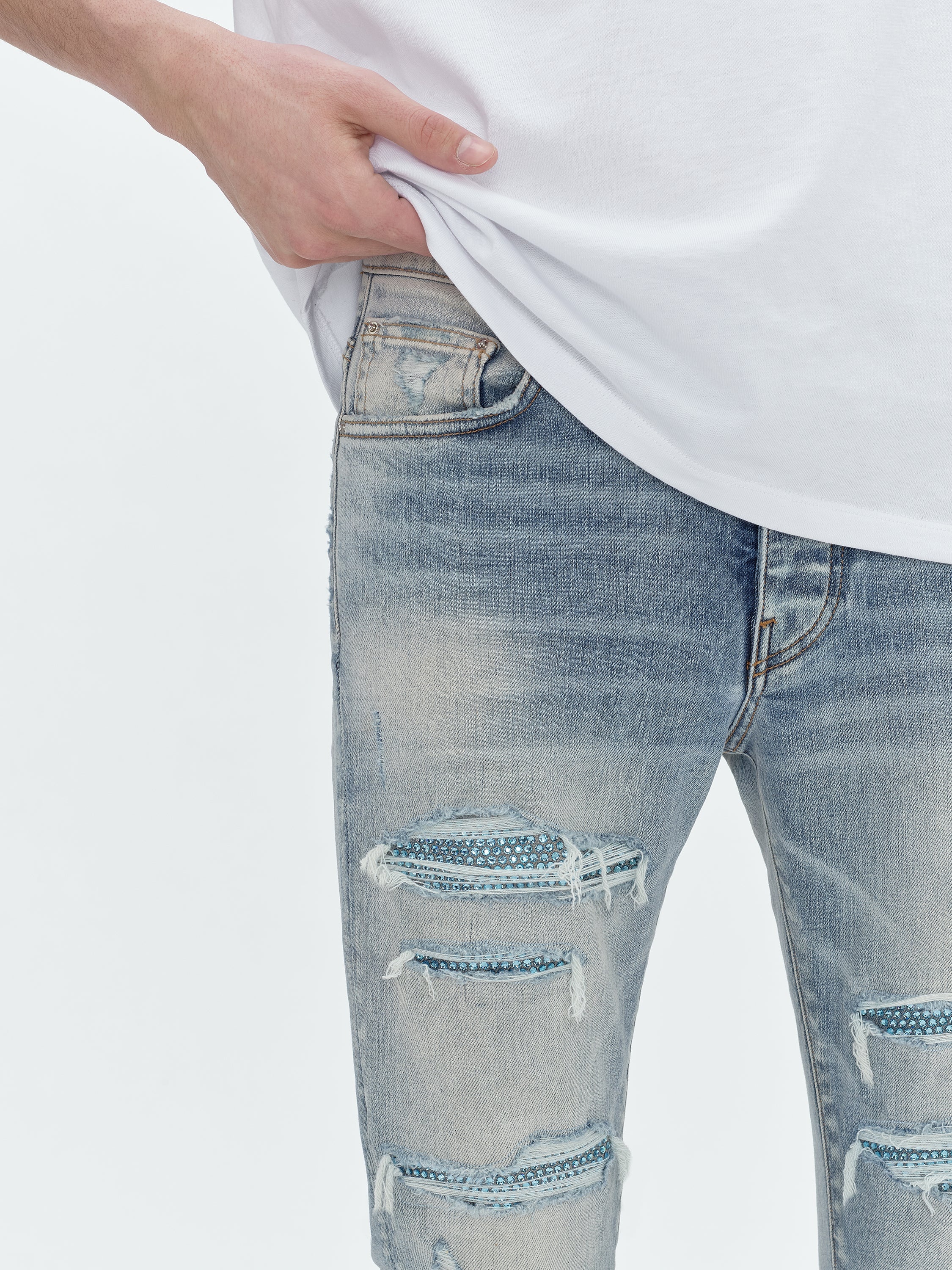 AMIRI CRYSTAL THRASHER JEAN | REVERSIBLE