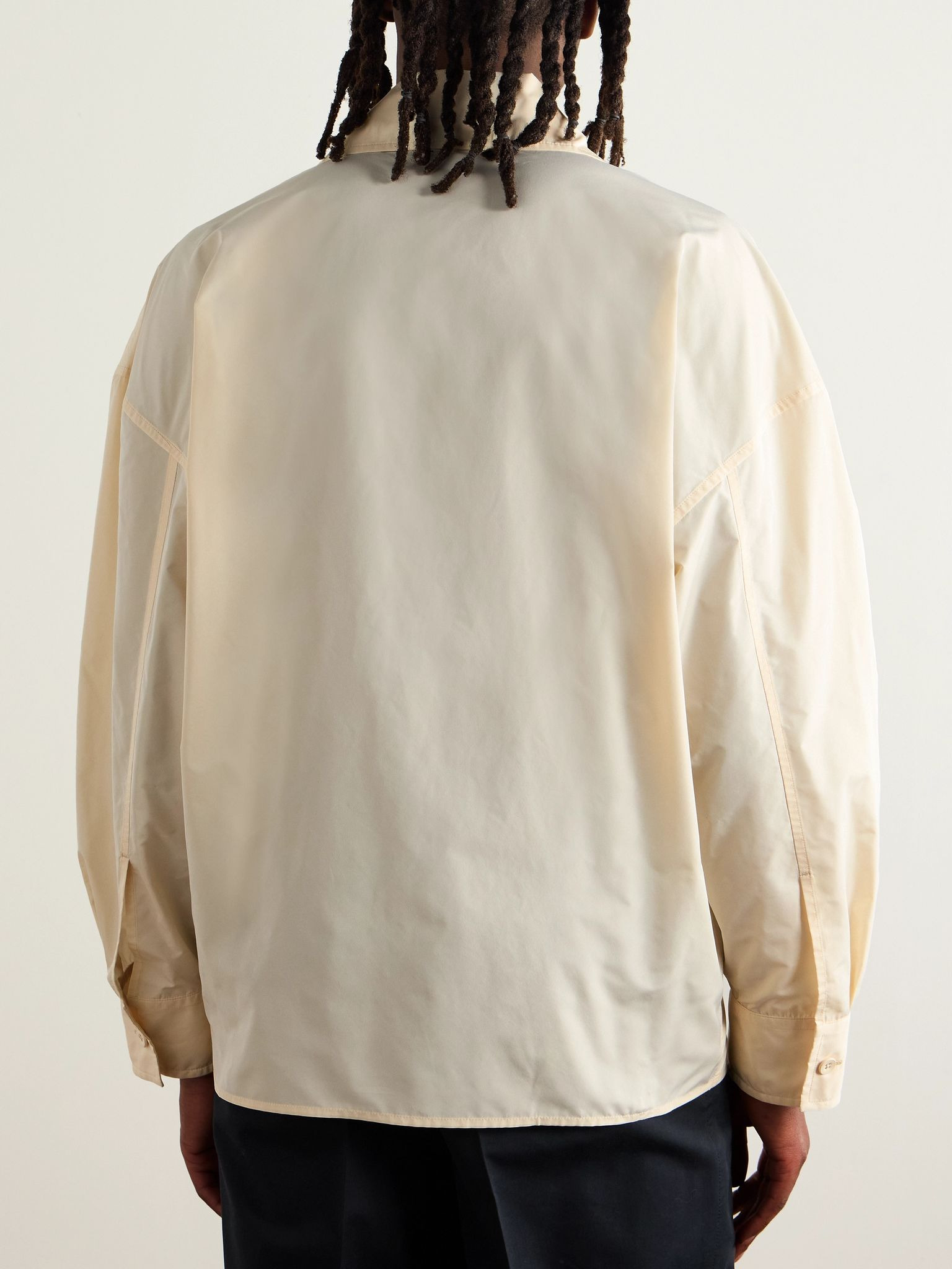 Camp-Collar Shell Shirt Off-white - 4