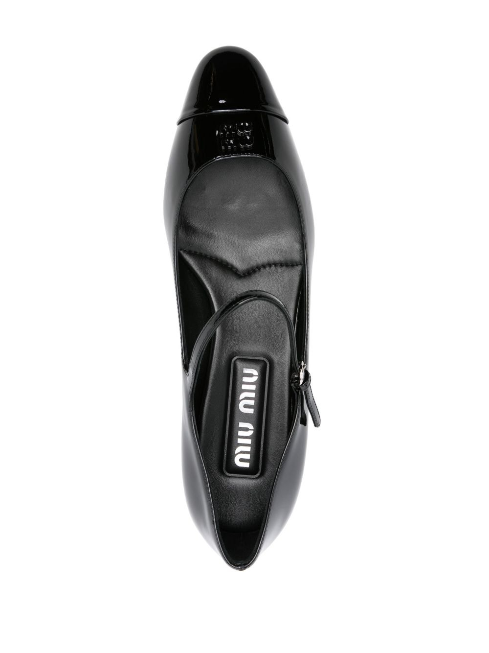 logo-lettering patent ballerina shoes - 4