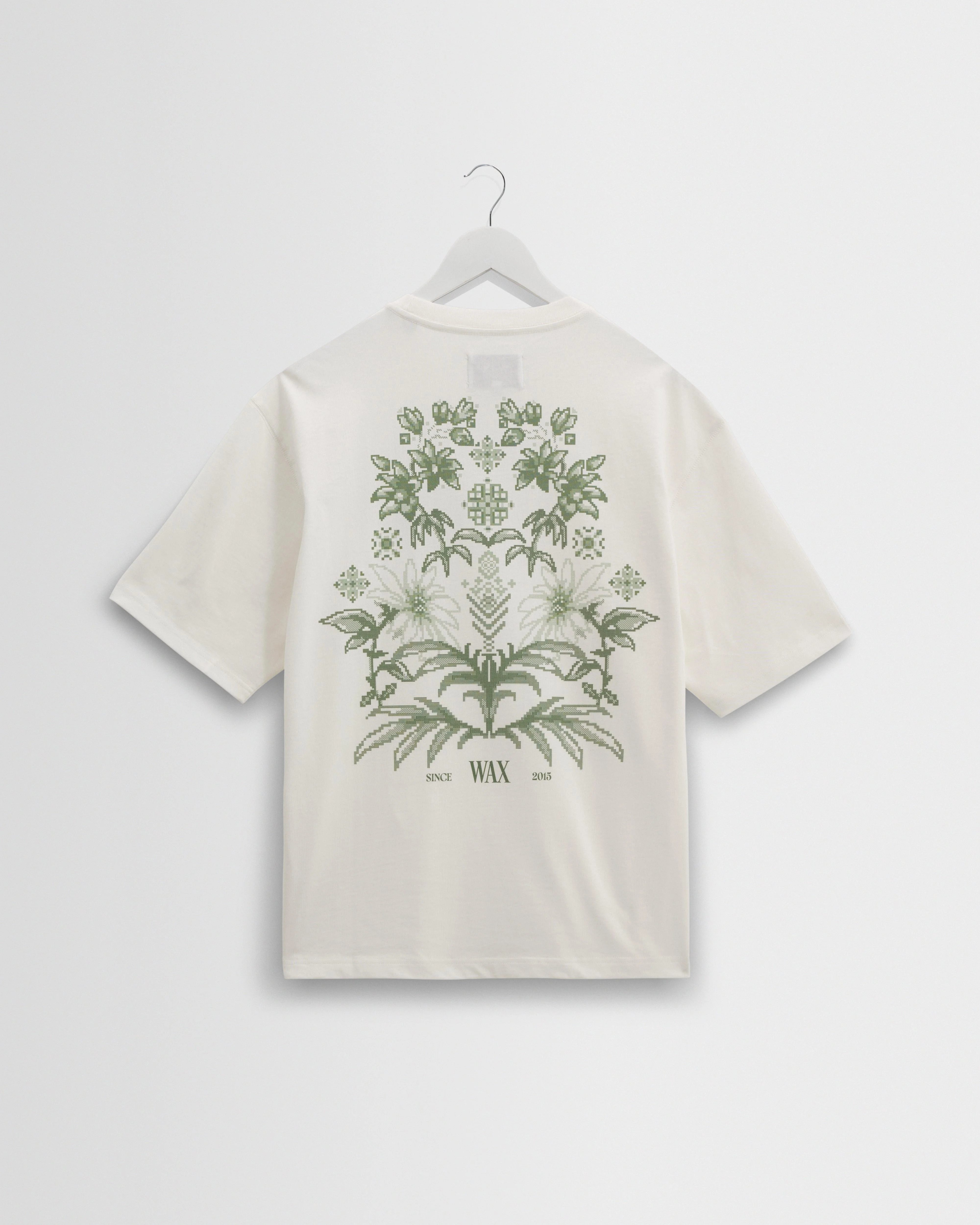 Milton - White And Green Botanical Graphic Cotton T-Shirt - 1
