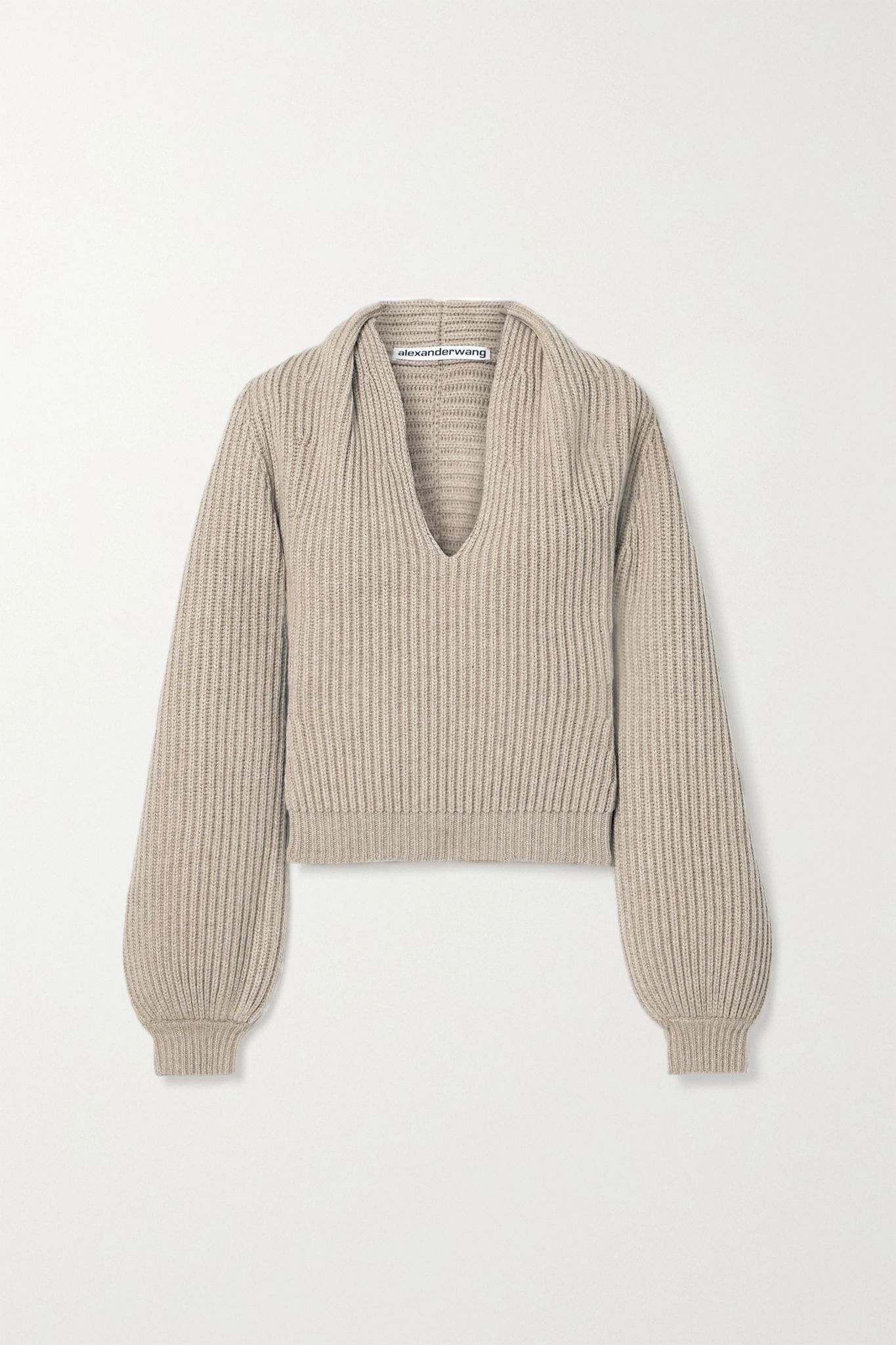 Ribbed wool-blend sweater - 1