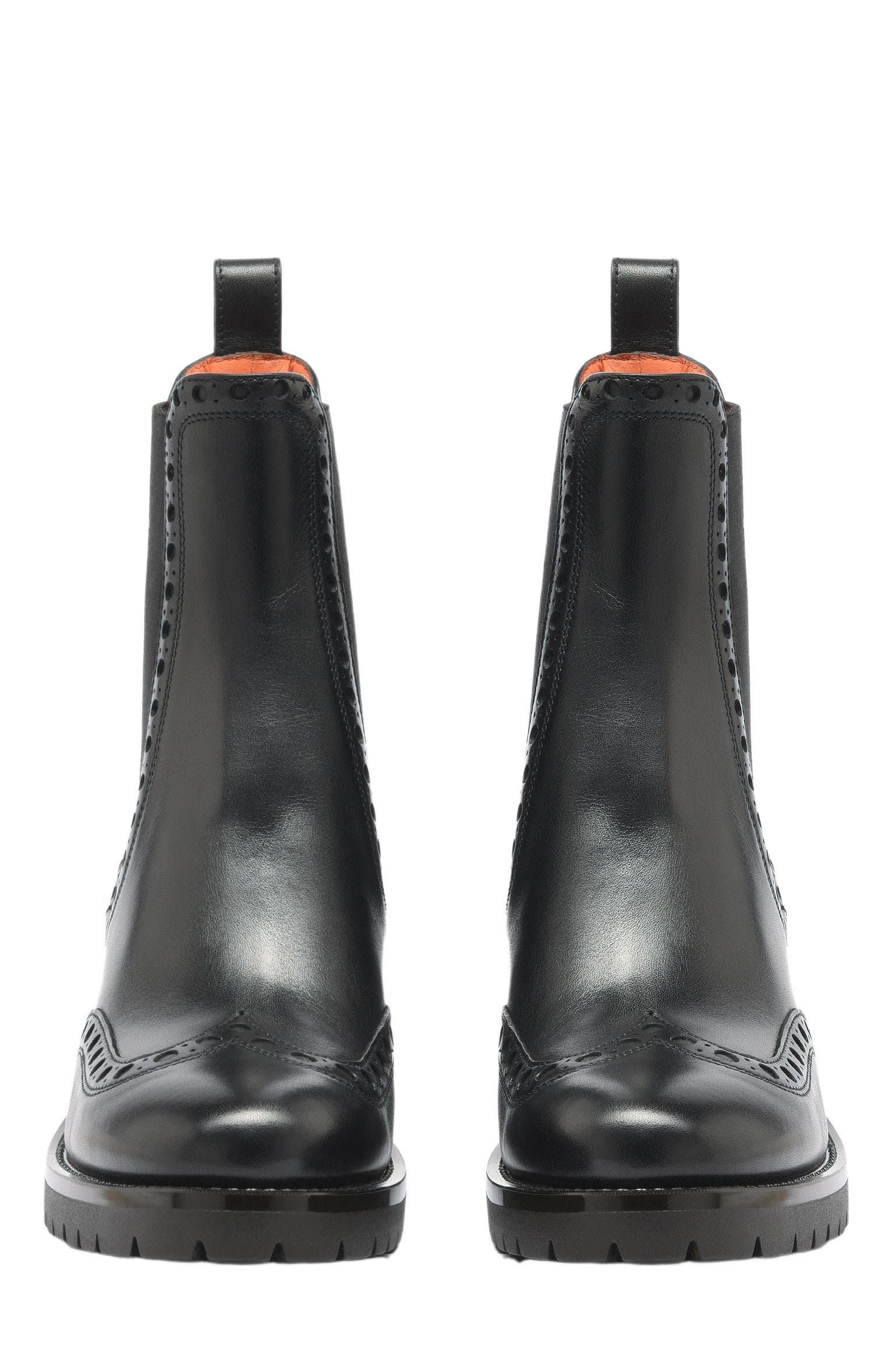 Santoni Leather Chelsea brogue boot in Black at Nordstrom - 3