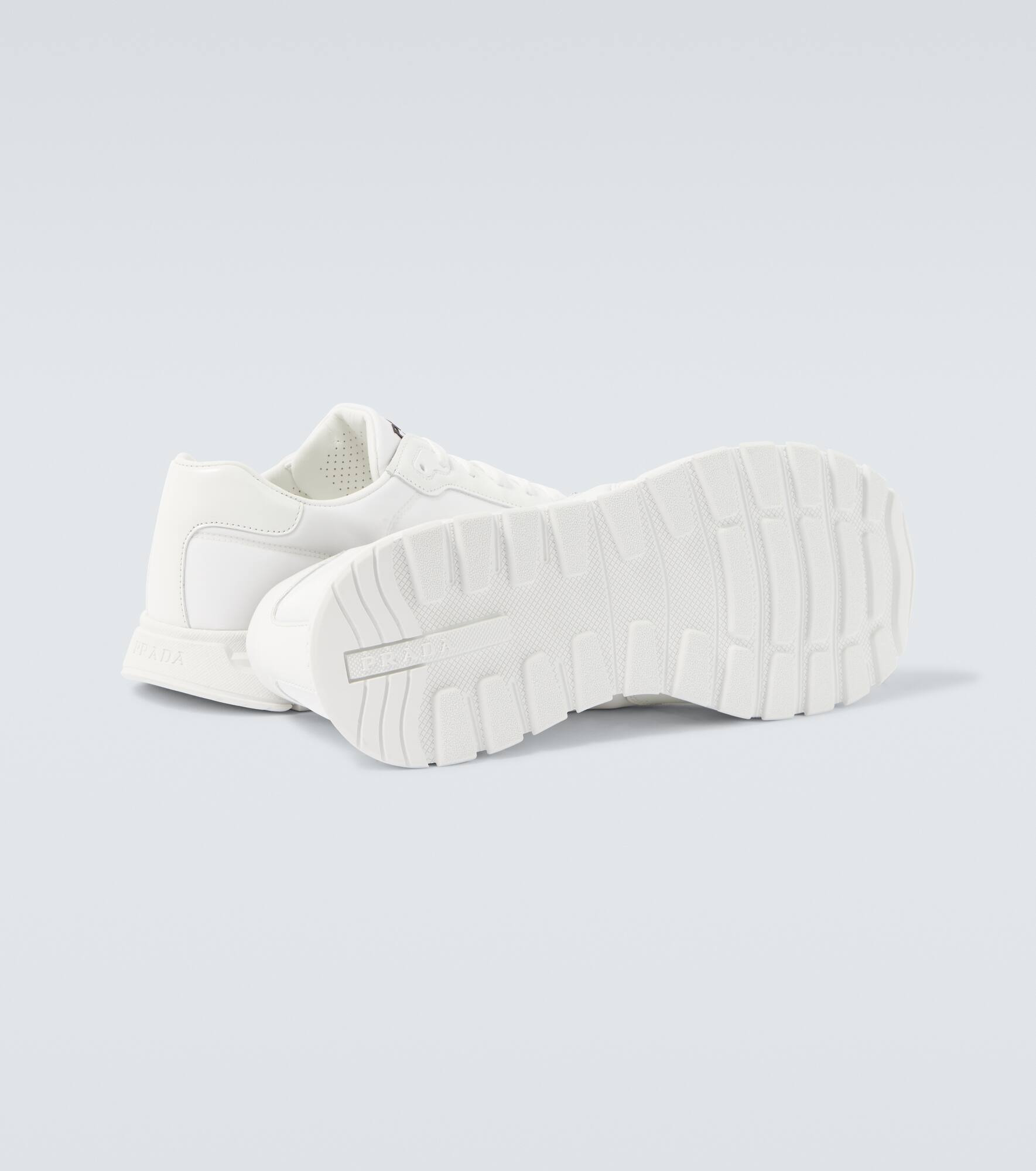Logo leather-trimmed sneakers - 7