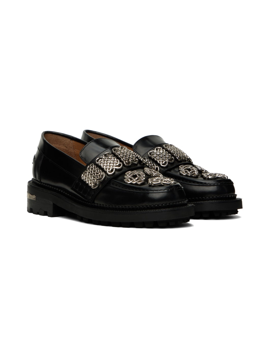 Black Chain Link Loafers - 4