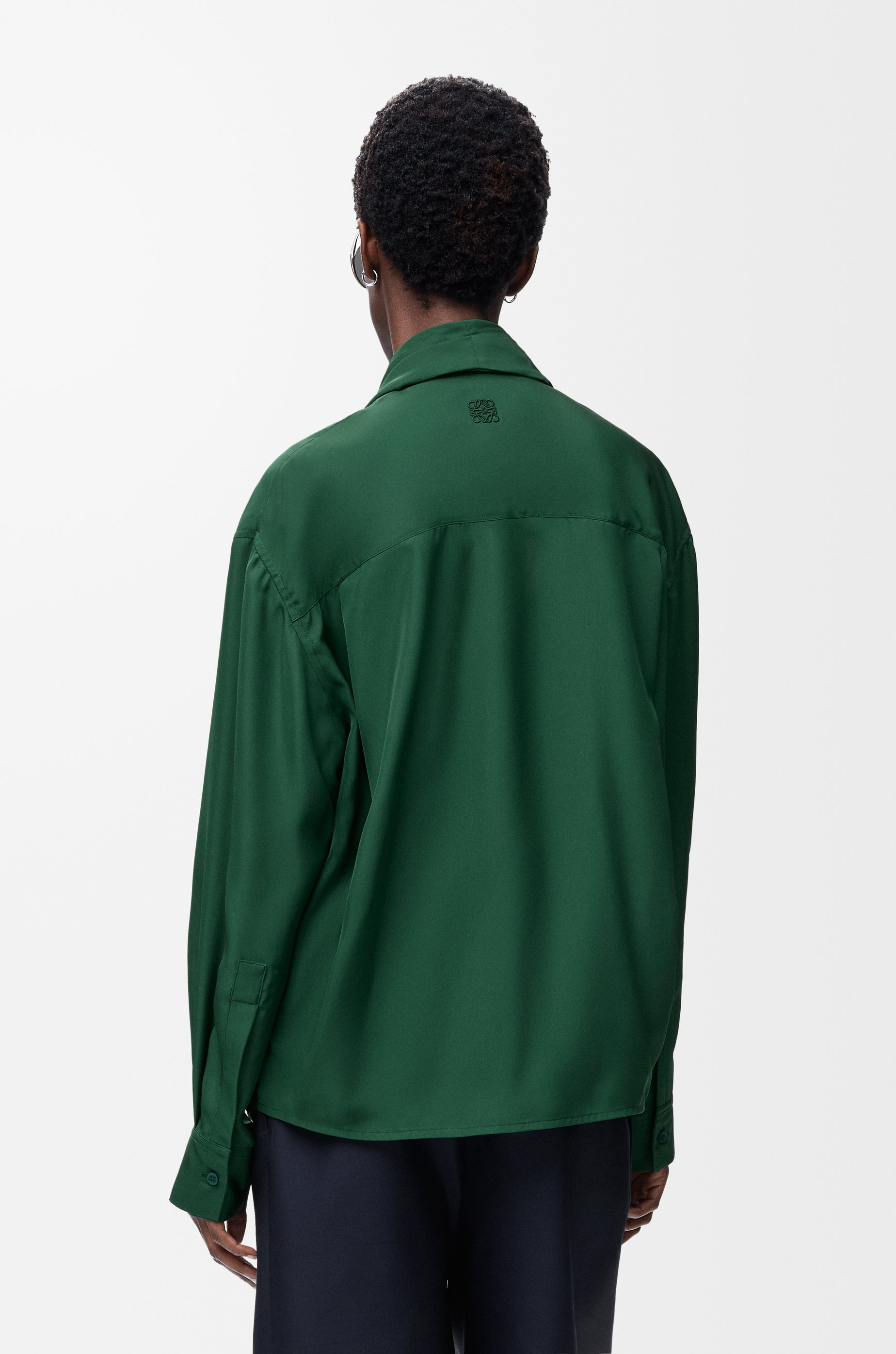 Draped shirt in silk - 4
