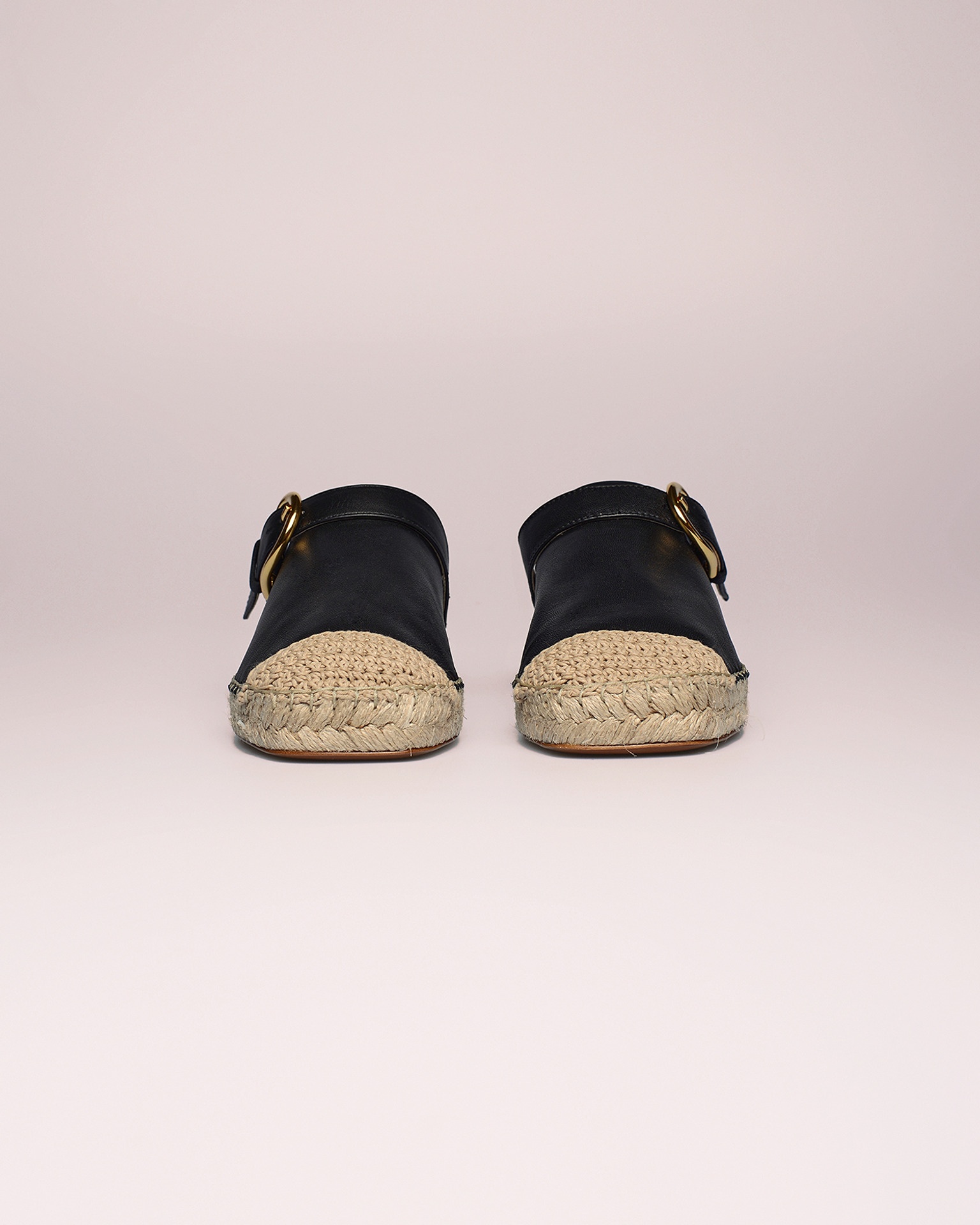 HARREL - Lamb nappa contrast-toe espadrilles - Black - 2
