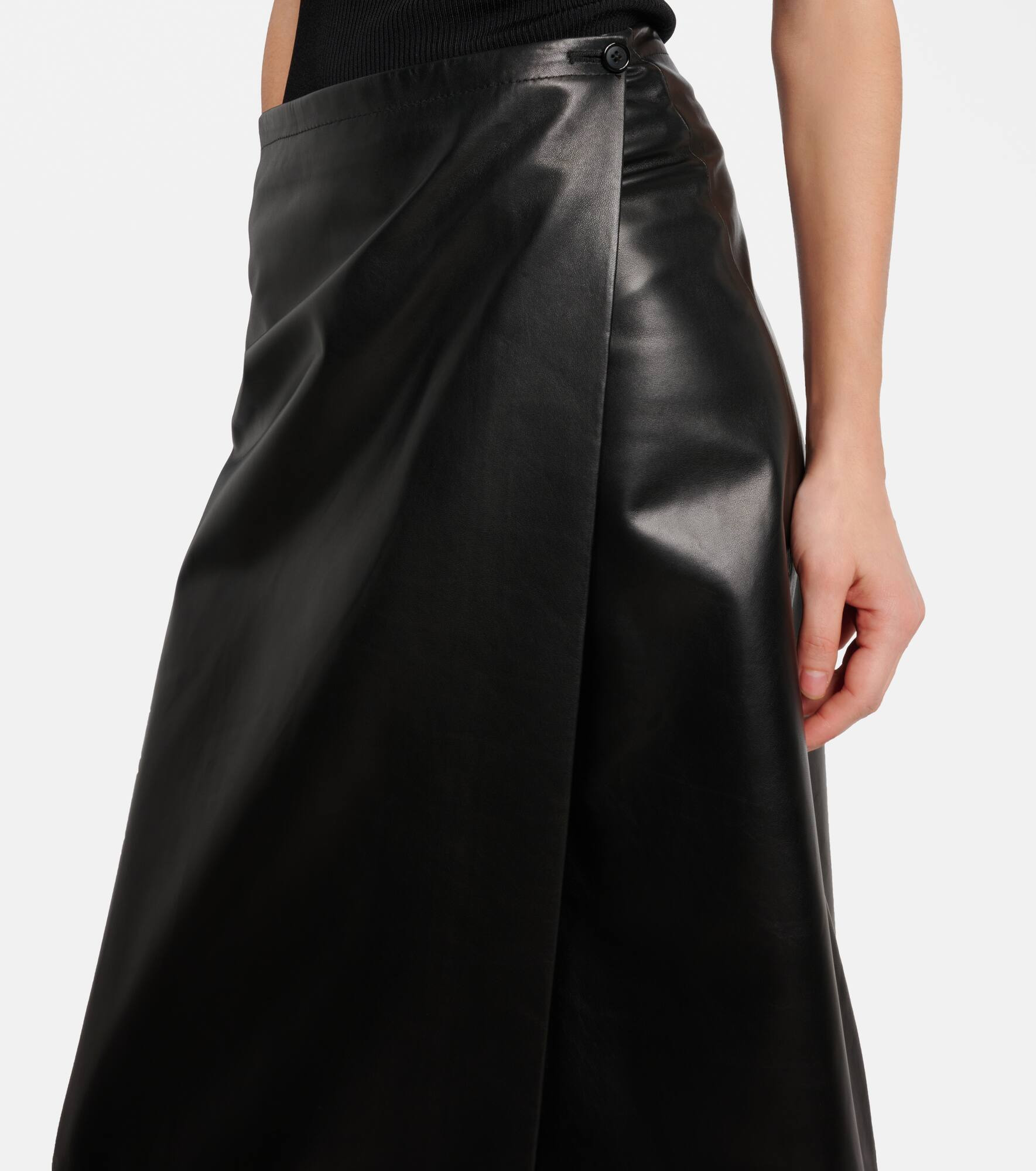 Quinn leather wrap skirt - 4