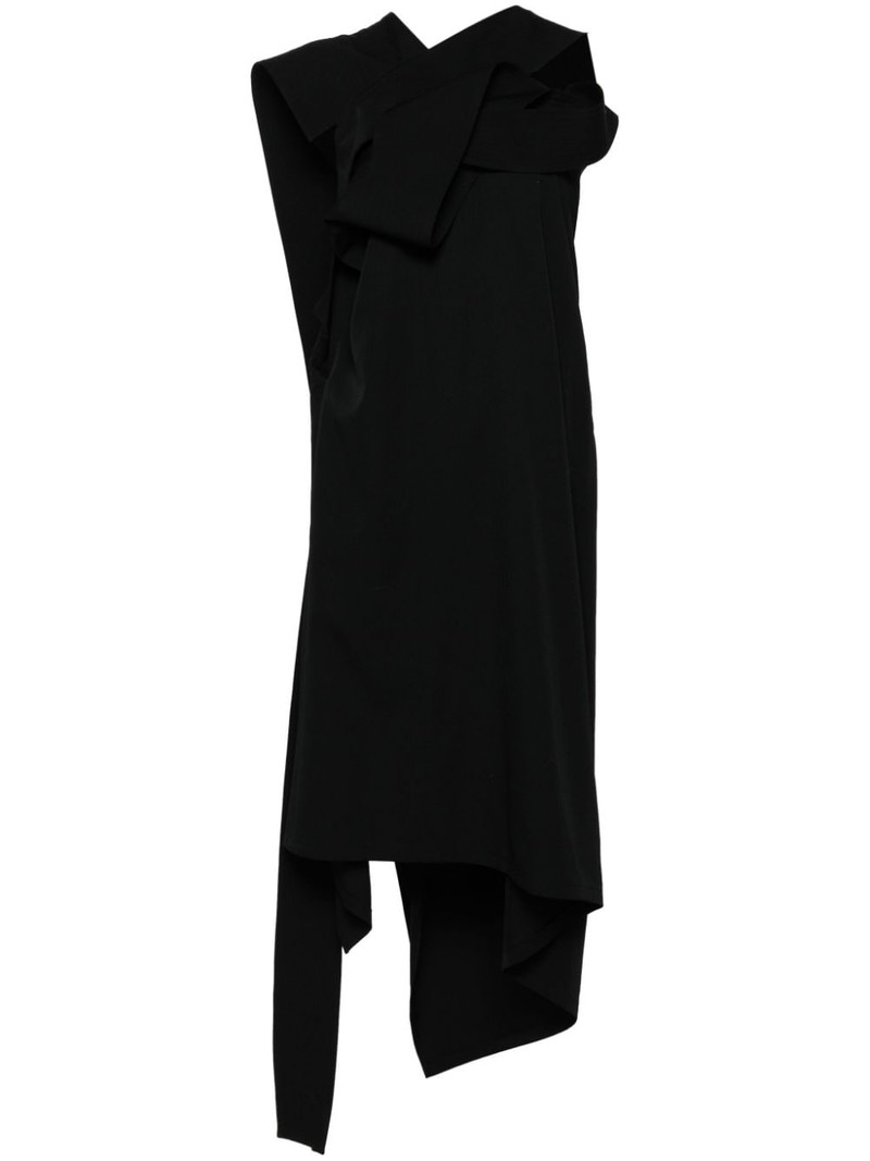 asymmetric wool midi dress 1