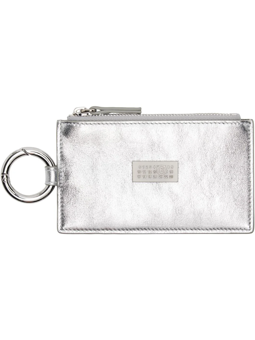 Silver Numeric Leather Key Ring Wallet - 1