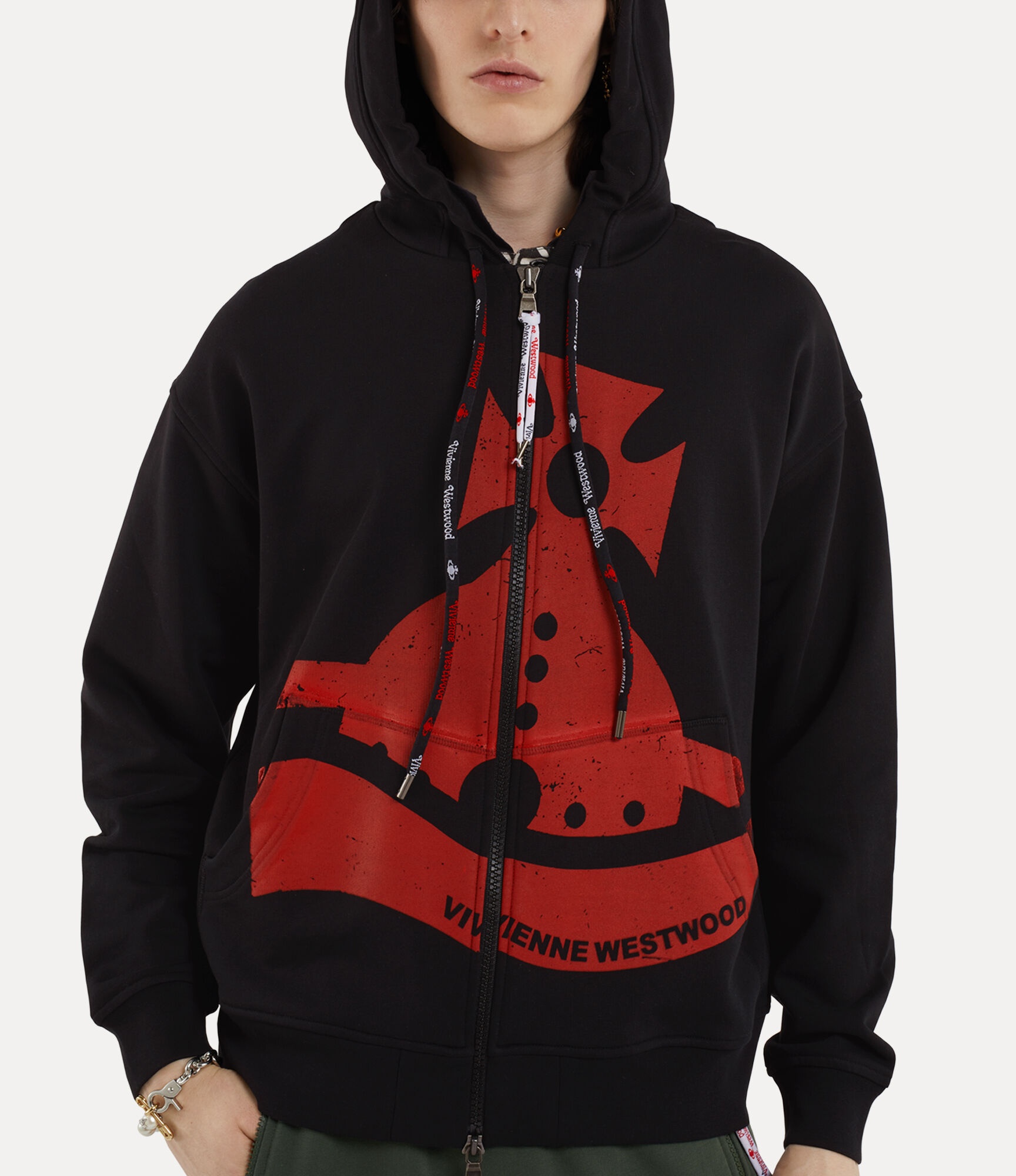 半額ストア Vivienne Westwood SUNKEN ORB ZIP HOODIE | REVERSIBLE 帽子