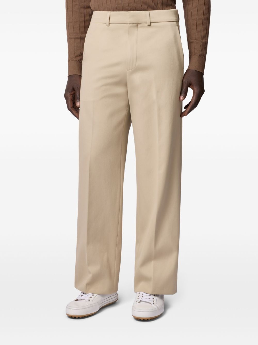 wide-leg cotton trousers - 3